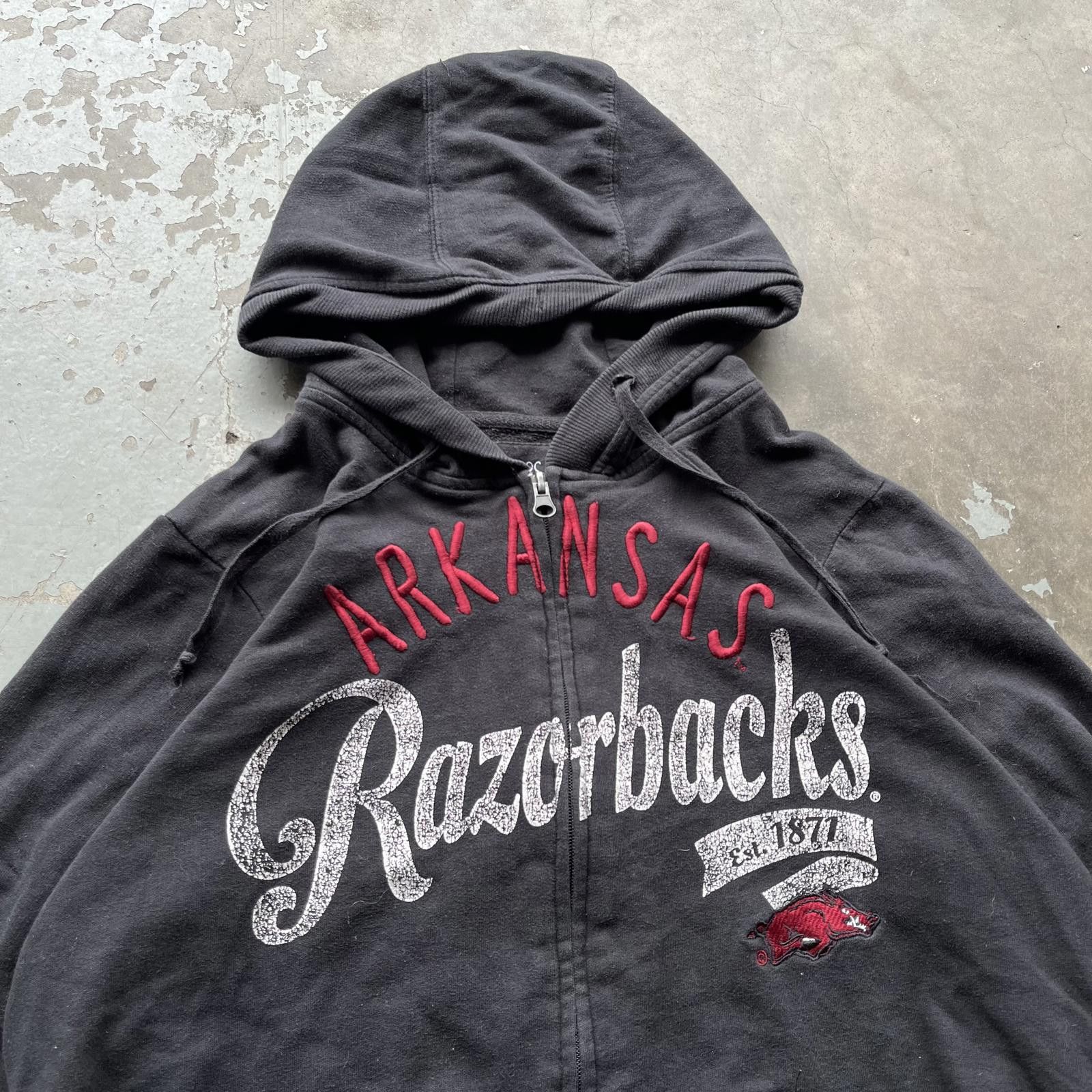 Vintage Vintage Y2K Arkansas Razorbacks Grunge Full Zip Hoodie Size L / US 10 / IT 46 - 2 Thumbnail