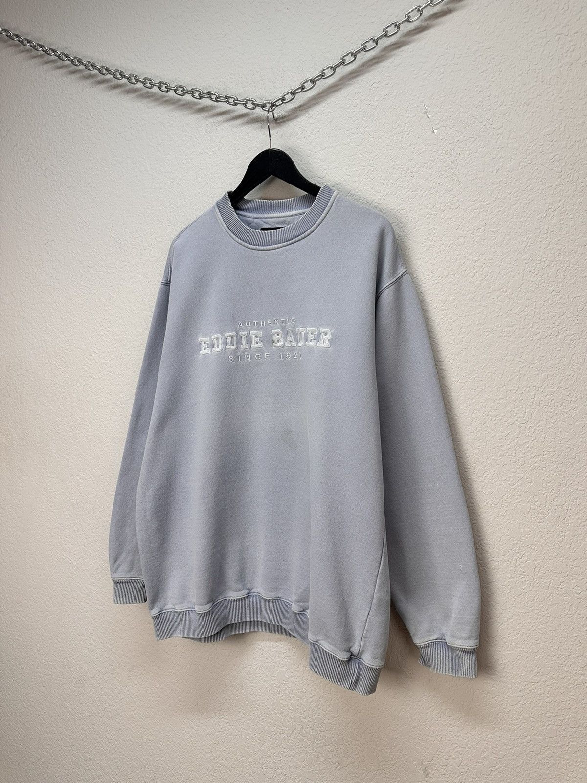 Eddie Bauer Vintage Hoodie Oversize Nike Blue Streetwear Y2K 90s Adidas Size US L / EU 52-54 / 3 - 2 Thumbnail