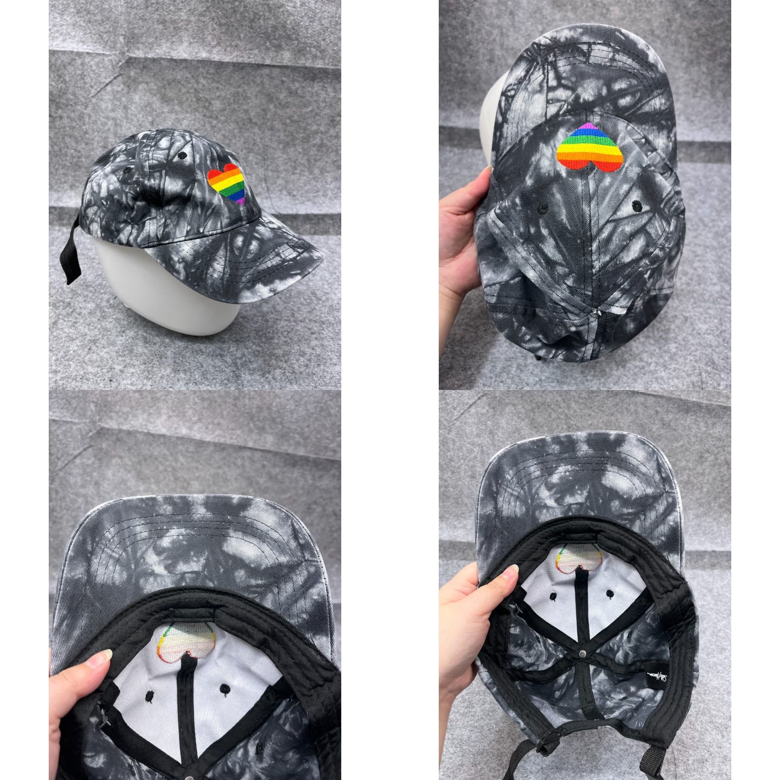 Vintage Sally Hansen Hat Cap Strap Back Adult One Size Gray Tie Dye 100% Cotton Baseball Cap Unisex Mens Womens Adults All Seasons Trending Cap 90s Theme Size ONE SIZE - 8 Thumbnail