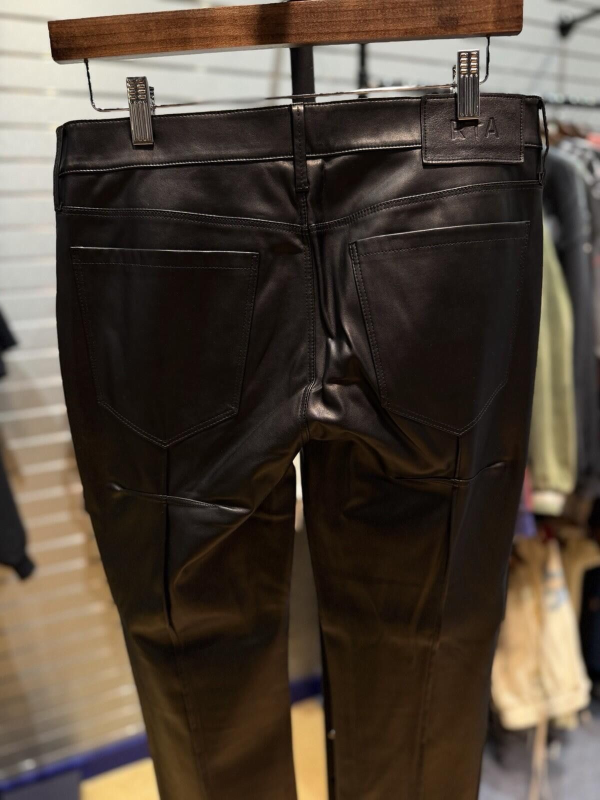 Rta RTA Black Leather Men's Straight Leg Casual Pants Size 31 Size US 31 - 7 Thumbnail