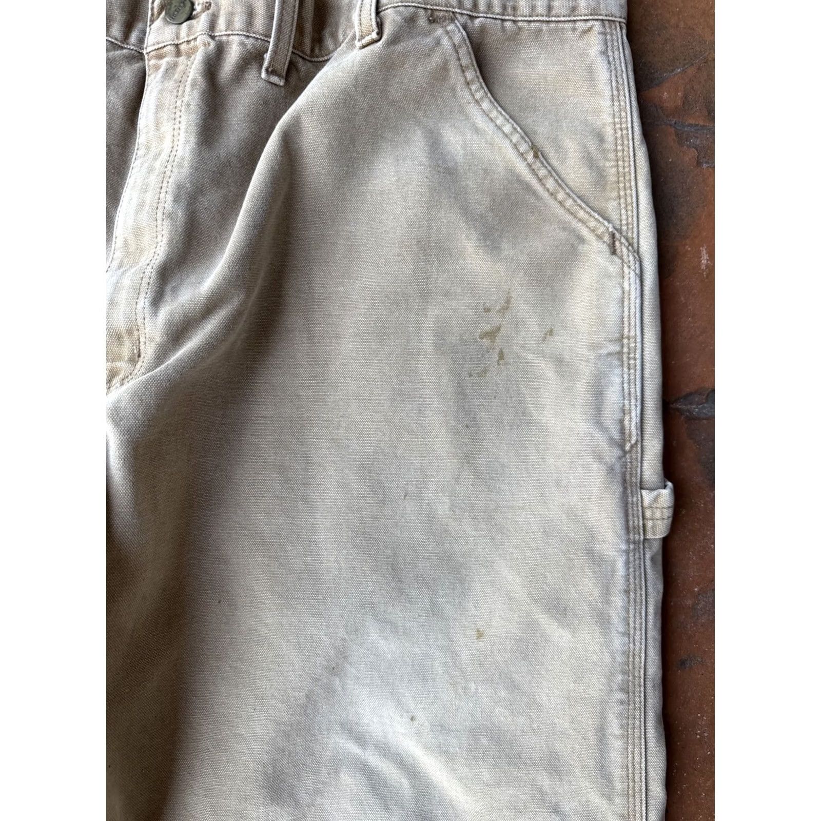 Carhartt VINTAGE Carhartt Workwear Carpenter Jeans 44 Beige Grunge USA Men Pants 5-Pocket Design Denim Distressed Carpenter Style Size US 44 / EU 60 - 6 Thumbnail