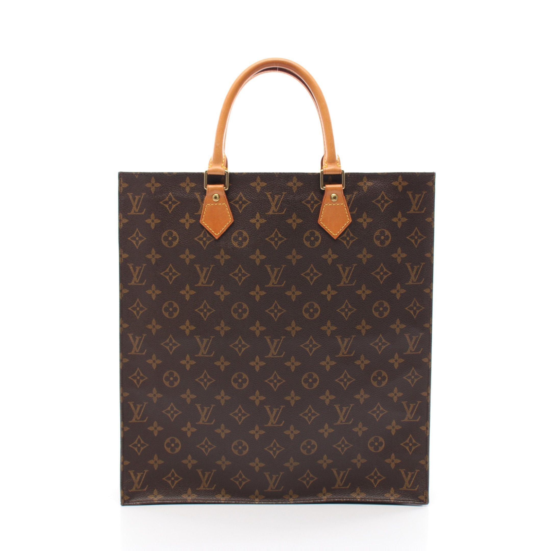 Louis Vuitton Louis Vuitton Sac Plat Monogram Handbag Tote Bag Leather Brown Size ONE SIZE - 1 Thumbnail