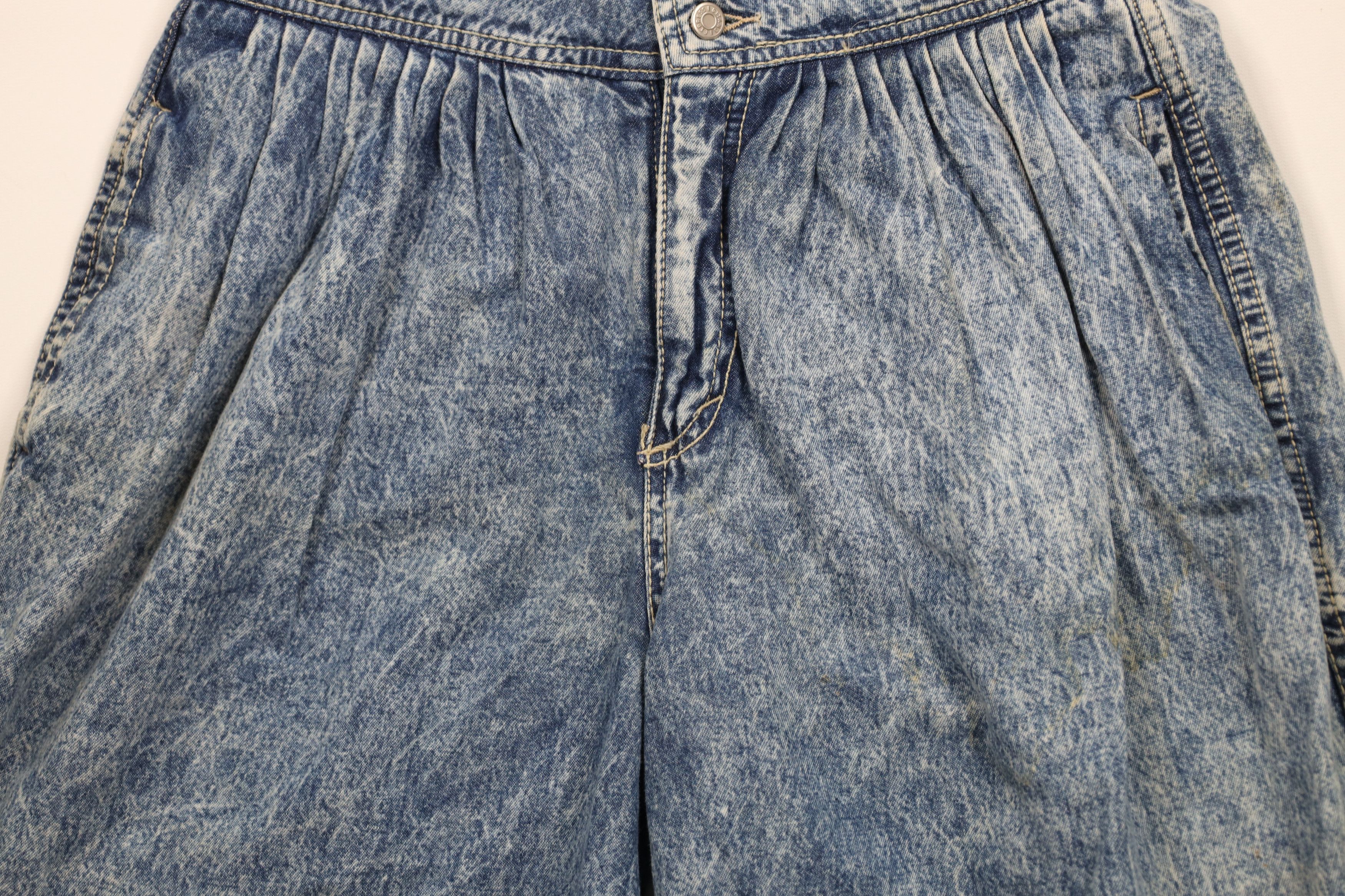 Vintage Vintage 80s Streetwear Acid Wash High Waisted Denim Shorts Size 32" / US 10 / IT 46 - 3 Thumbnail