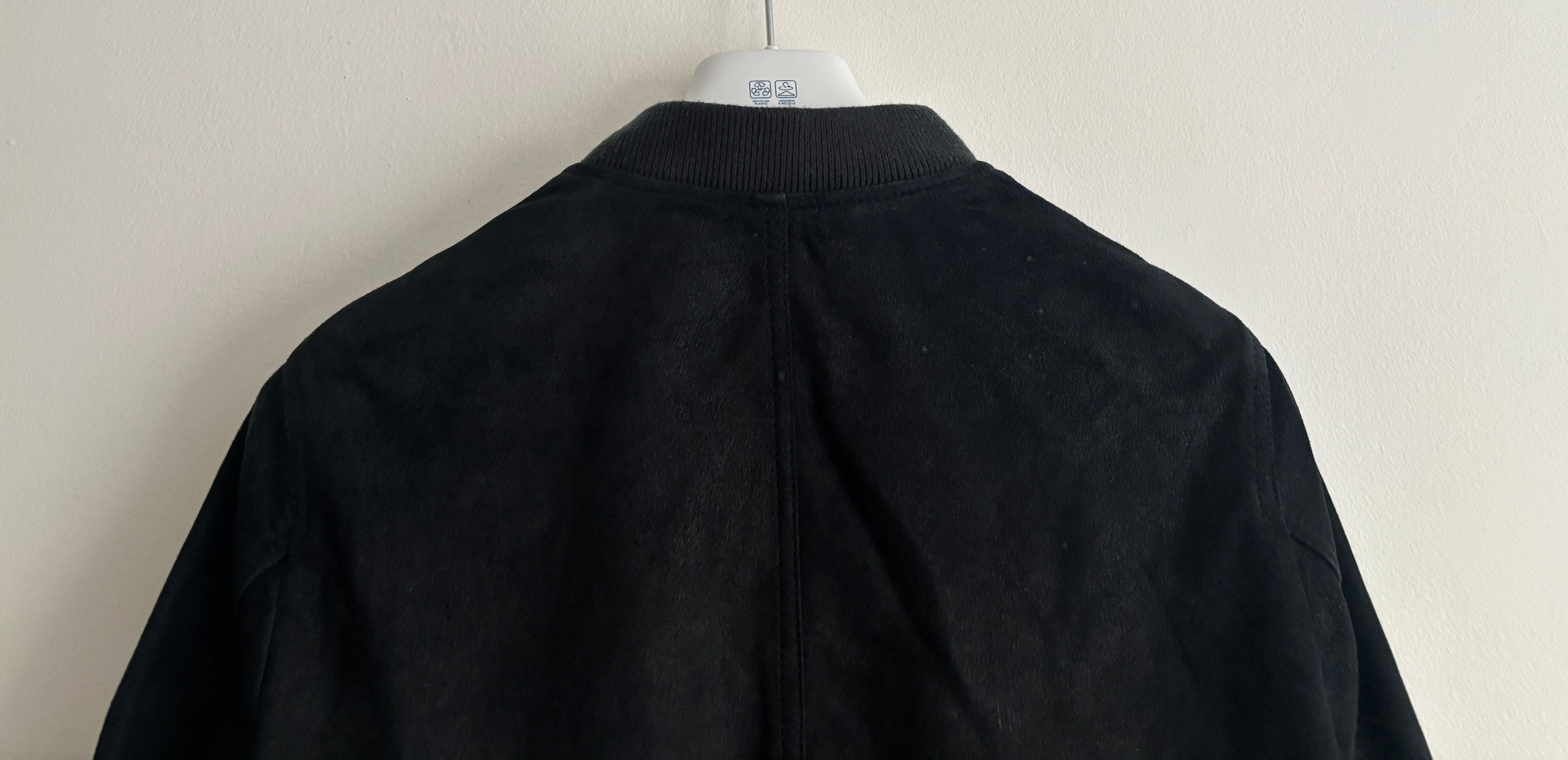 John Varvatos $100 Black Goatskin Suede Double Zip Bomber Jacket Small Size US S / EU 44-46 / 1 - 12 Thumbnail