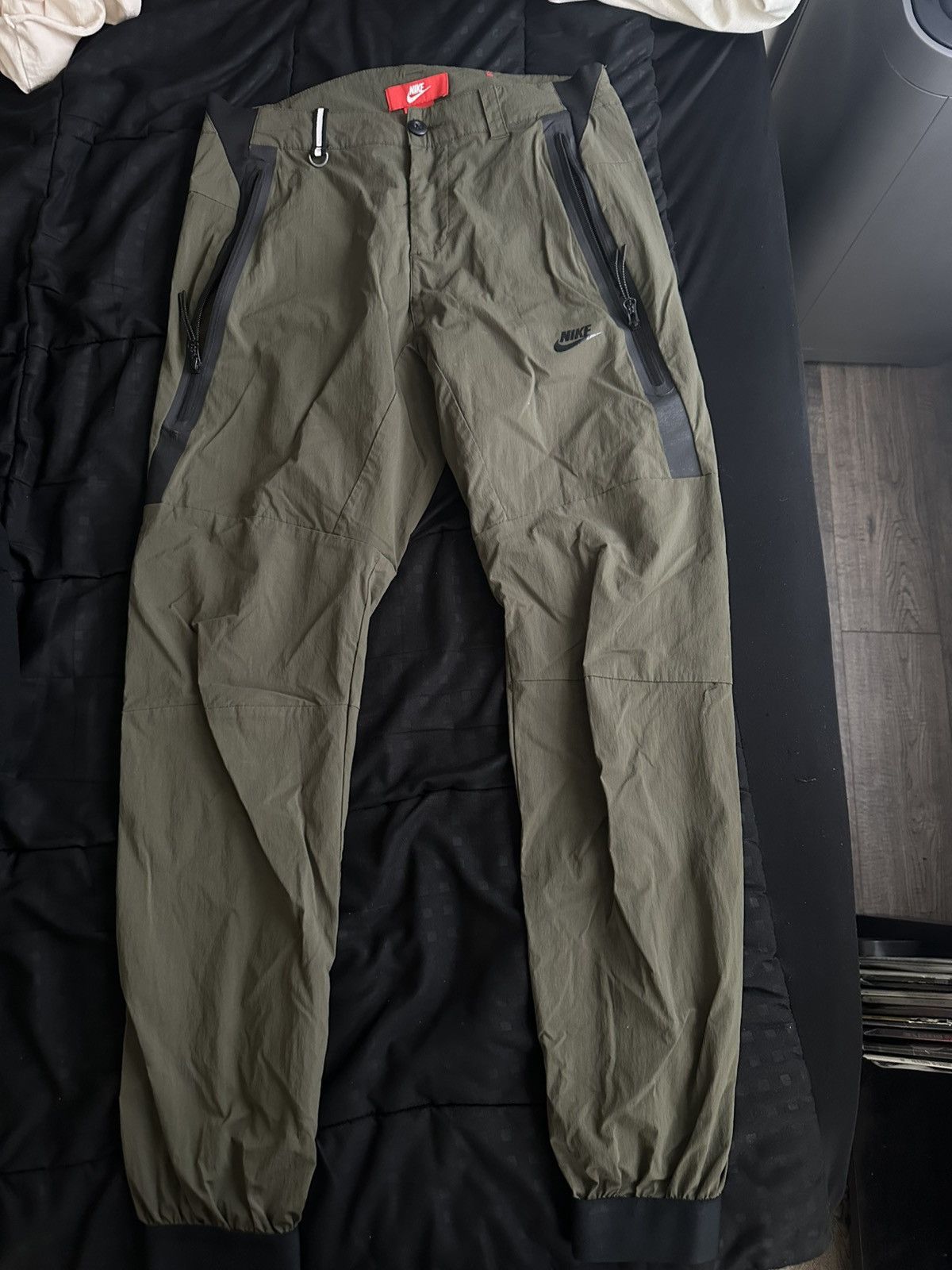 Nike Olive Nike Tech Fleece joggers Size US 30 / EU 46 - 1 Thumbnail
