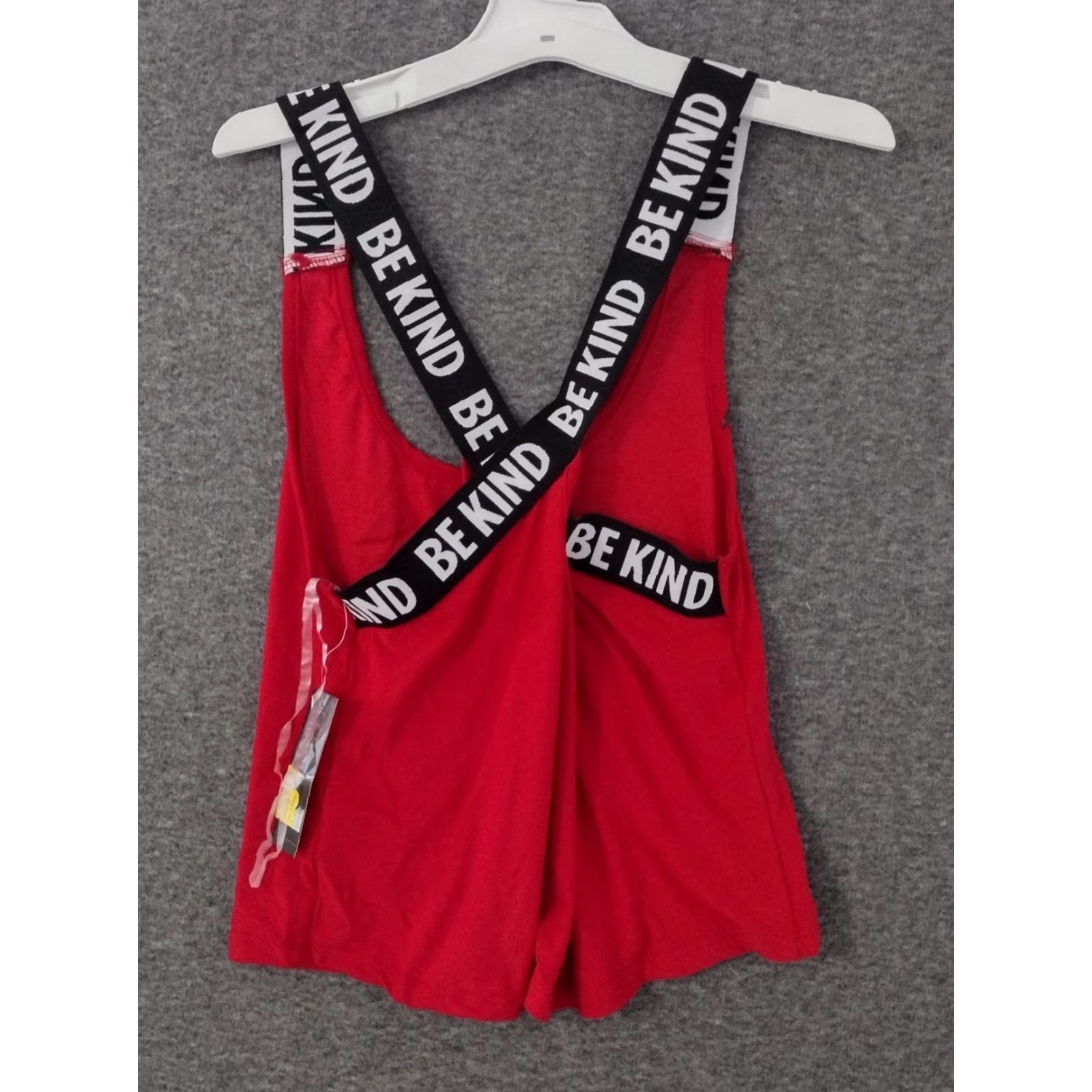 Vintage No Boundaries Juniors Be Kind Strappy Wide Crop Tank Top Red M 7-9 Tank Juniors Be Kind 90s? Size M / US 6-8 / IT 42-44 - 2 Thumbnail