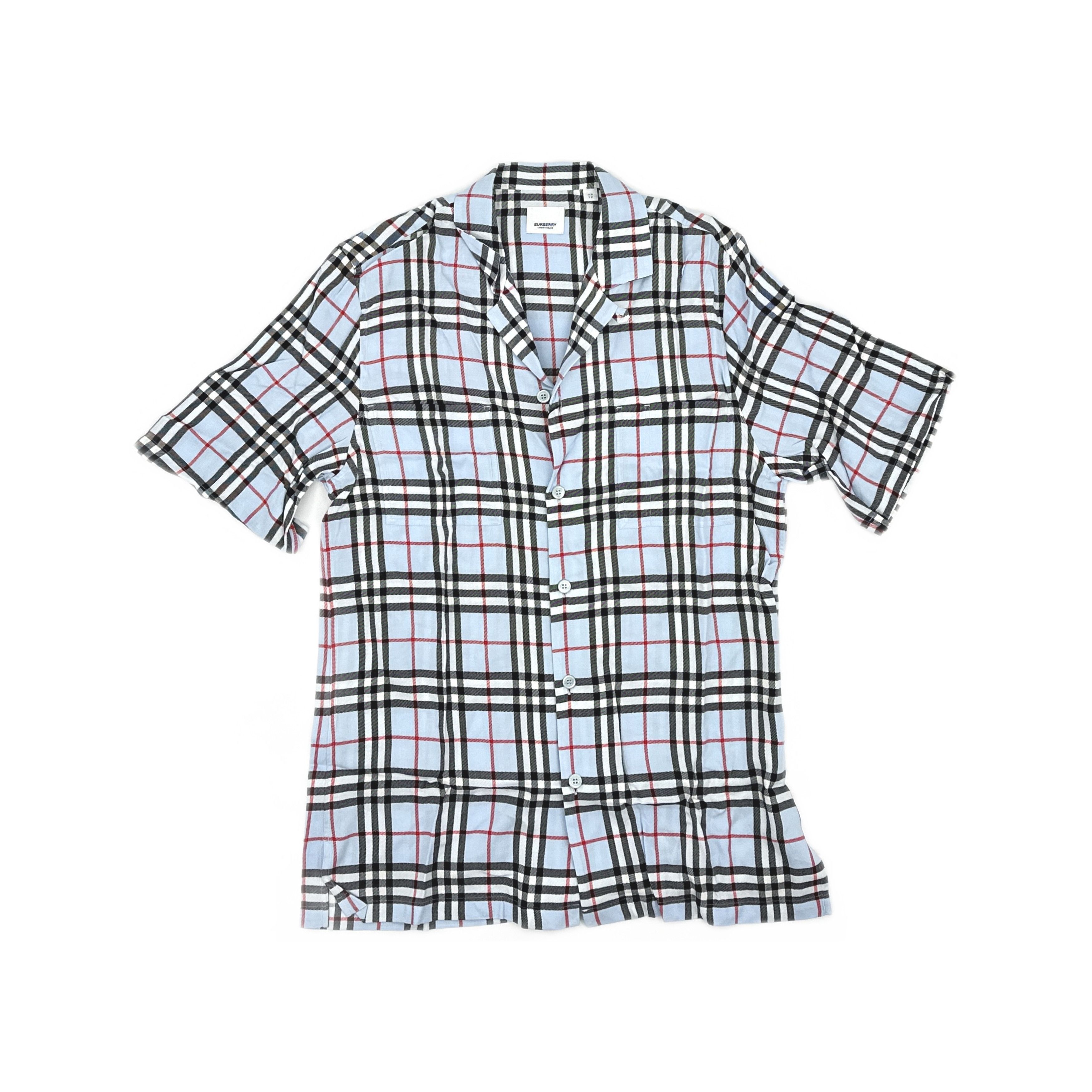 Burberry Burberry Pale Blue Check Short Sleeve Shirt Size XS Size US XS / EU 42 / 0 - 1 Thumbnail