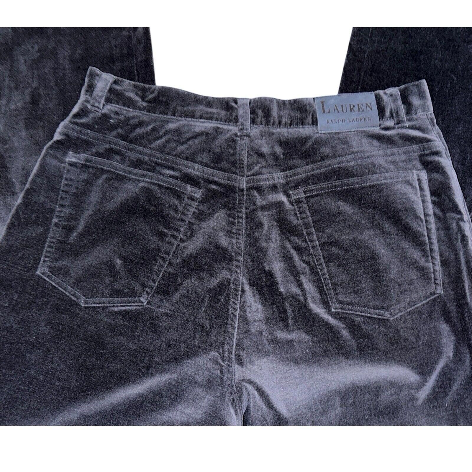 Polo Ralph Lauren Vtg Ralph Lauren Black Velvet Velour Straight Leg Jeans 12 Size 34" / US 12 / IT 48 - 5 Thumbnail