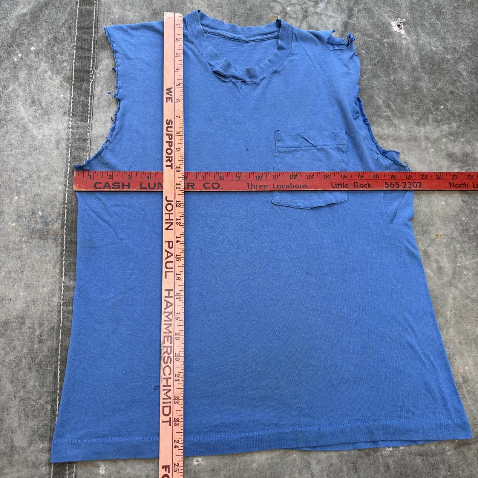 Vintage Vintage 70s 80s Distressed Blank Selvedge Pocket Tank Top Size US M / EU 48-50 / 2 - 3 Thumbnail