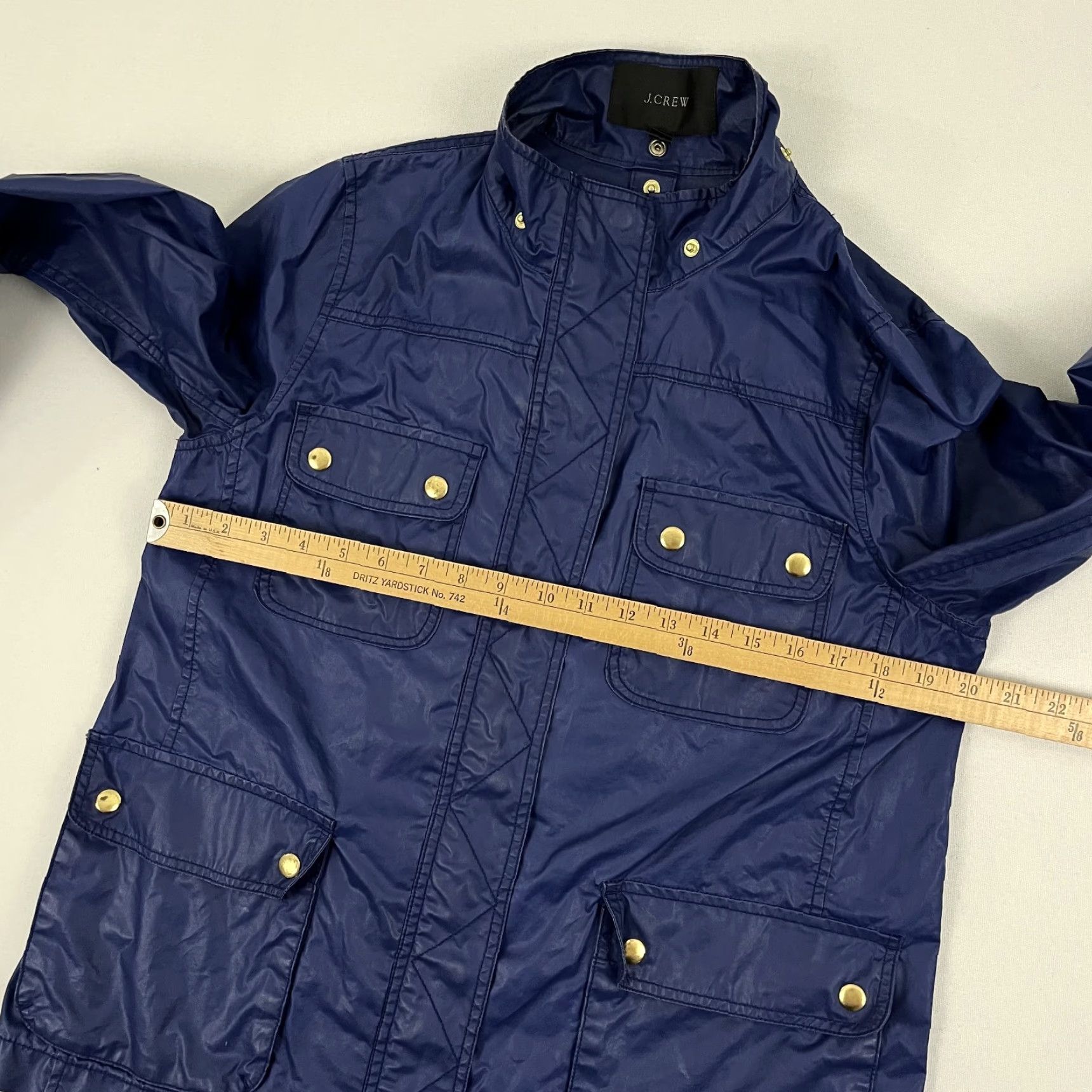 J.Crew VINTAGE J. Crew Downtown Jacket Womens M Blue Waxed Field Chore Military Cargo Y2K Size M / US 6-8 / IT 42-44 - 4 Thumbnail