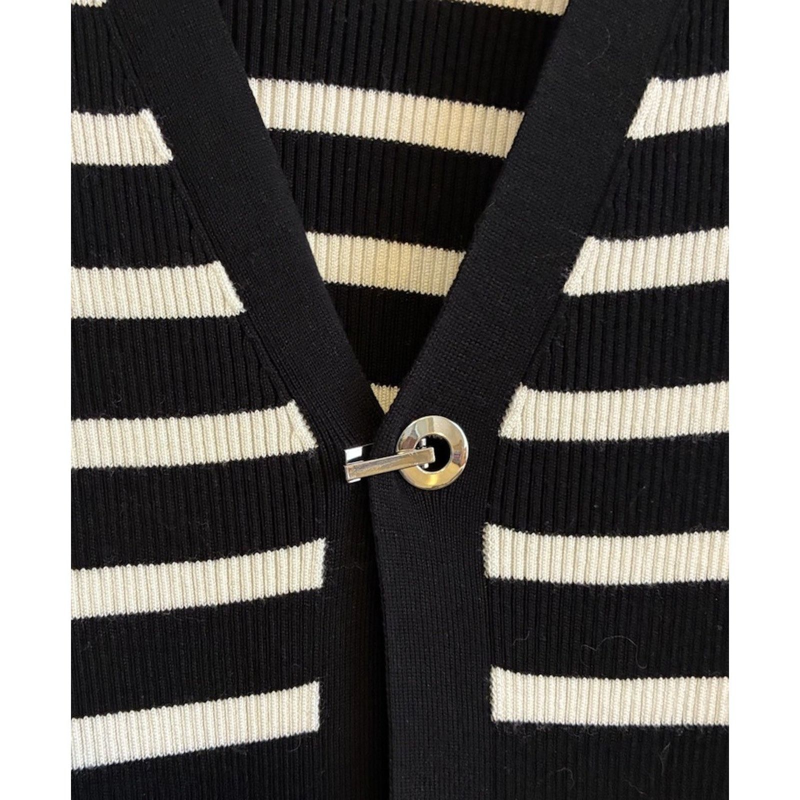 Nine West Striped Long Duster Cardigan Quiet Luxury Minimalist S Size S / US 4 / IT 40 - 6 Thumbnail