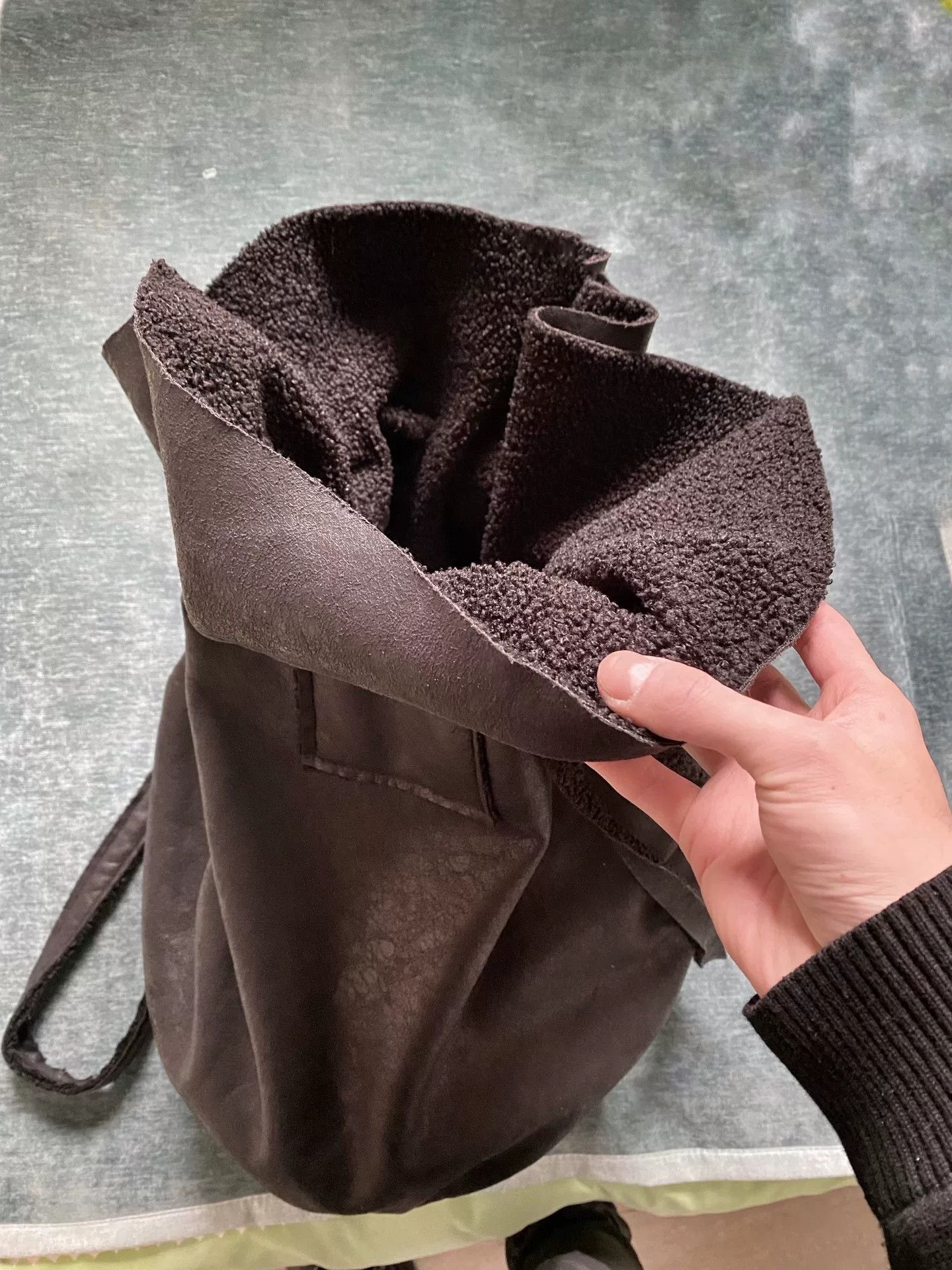 Other Dark Monk Distressed Sheepskin Sack Bag Size ONE SIZE - 7 Thumbnail