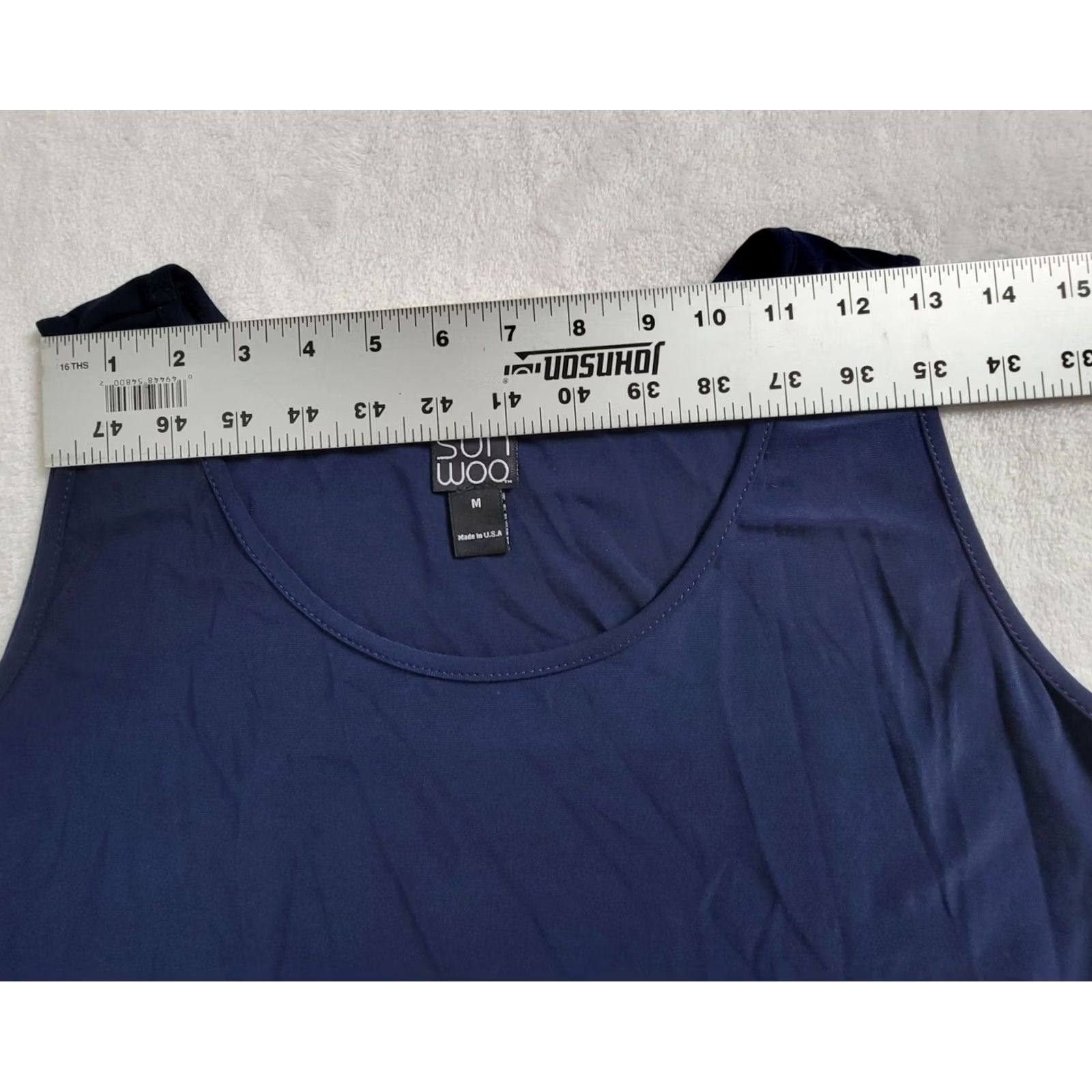 Vintage Clara Sunwoo Tunic Top/Dress Medium Navy Sleeveless Tank Stretch Knit Womens Size M / US 6-8 / IT 42-44 - 5 Thumbnail