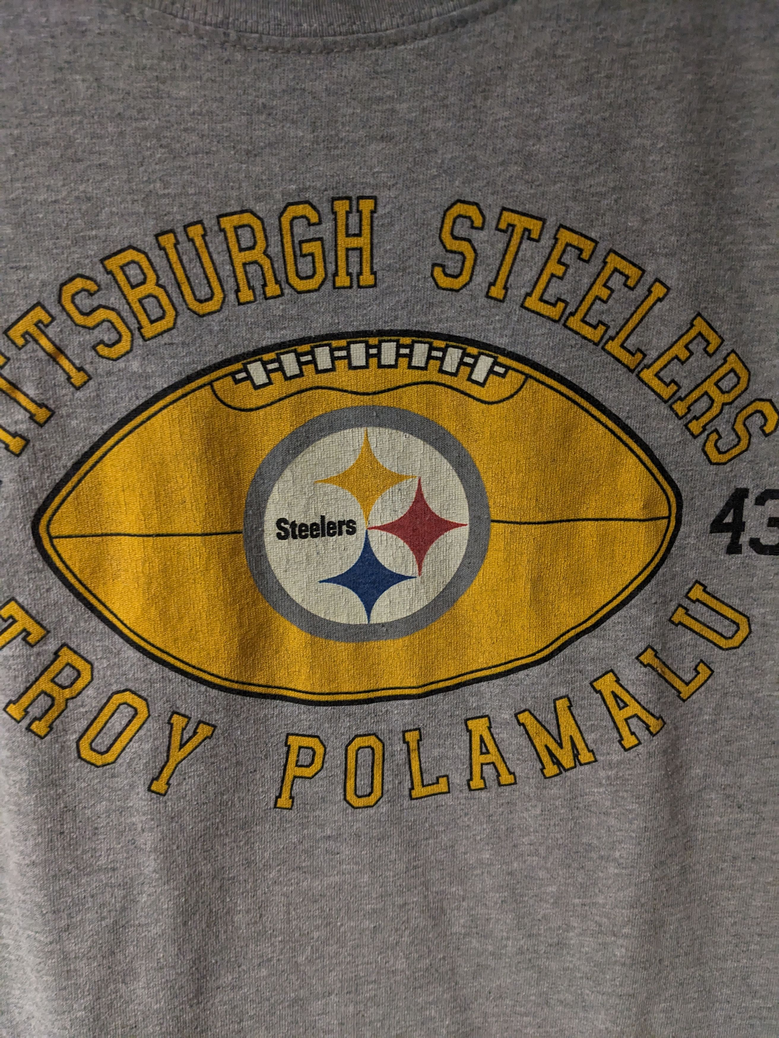 NFL × Vintage Vintage 90s Pittsburgh Steelers NFL Polamalu T-Shirt Size US XL / EU 56 / 4 - 2 Thumbnail