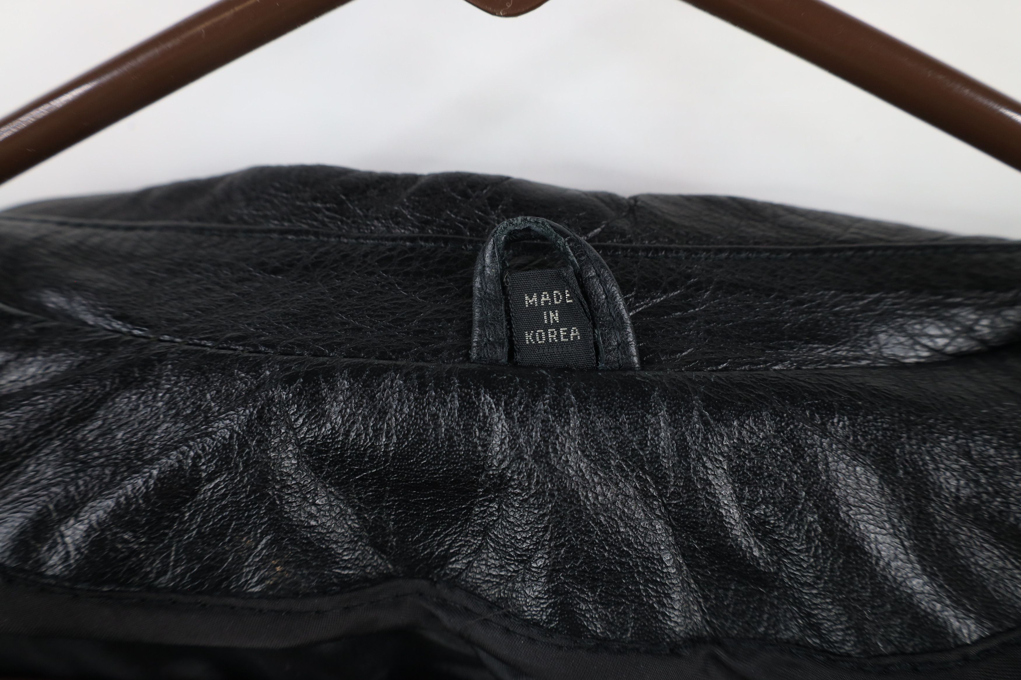 Vintage Vintage 90s Streetwear Leather Full Button Jacket Black Size US M / EU 48-50 / 2 - 10 Thumbnail
