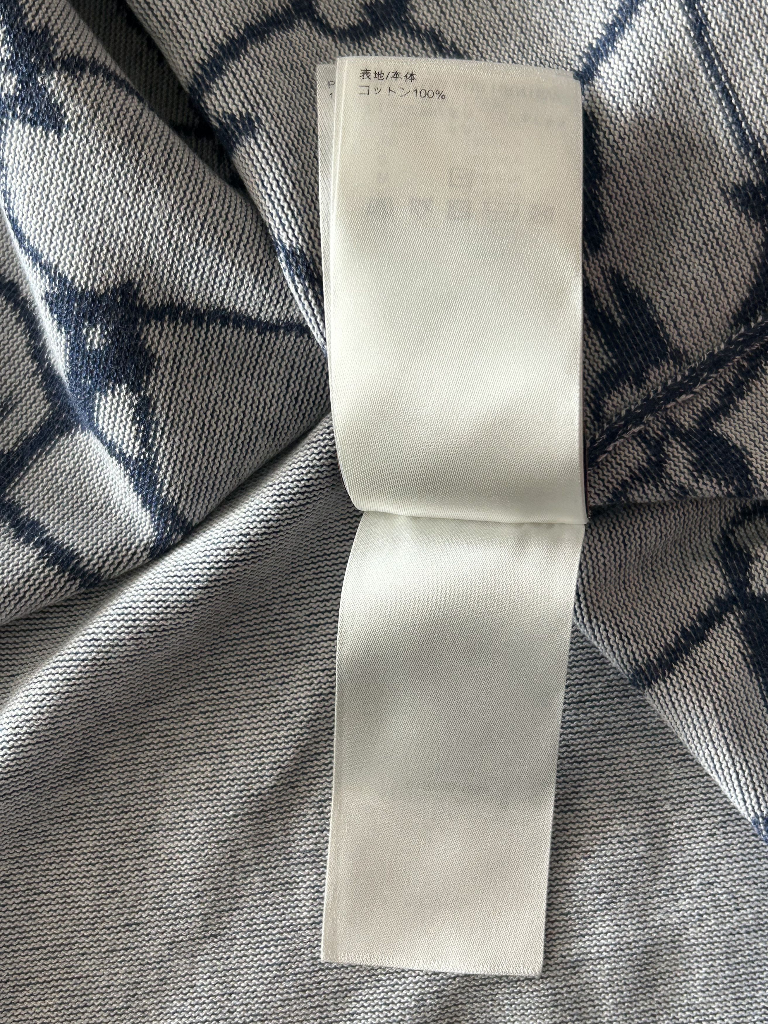 Louis Vuitton Blue & White Barb Wire Monogram Intarsia T-Shirt Size US XXL / EU 58 / 5 - 7 Thumbnail
