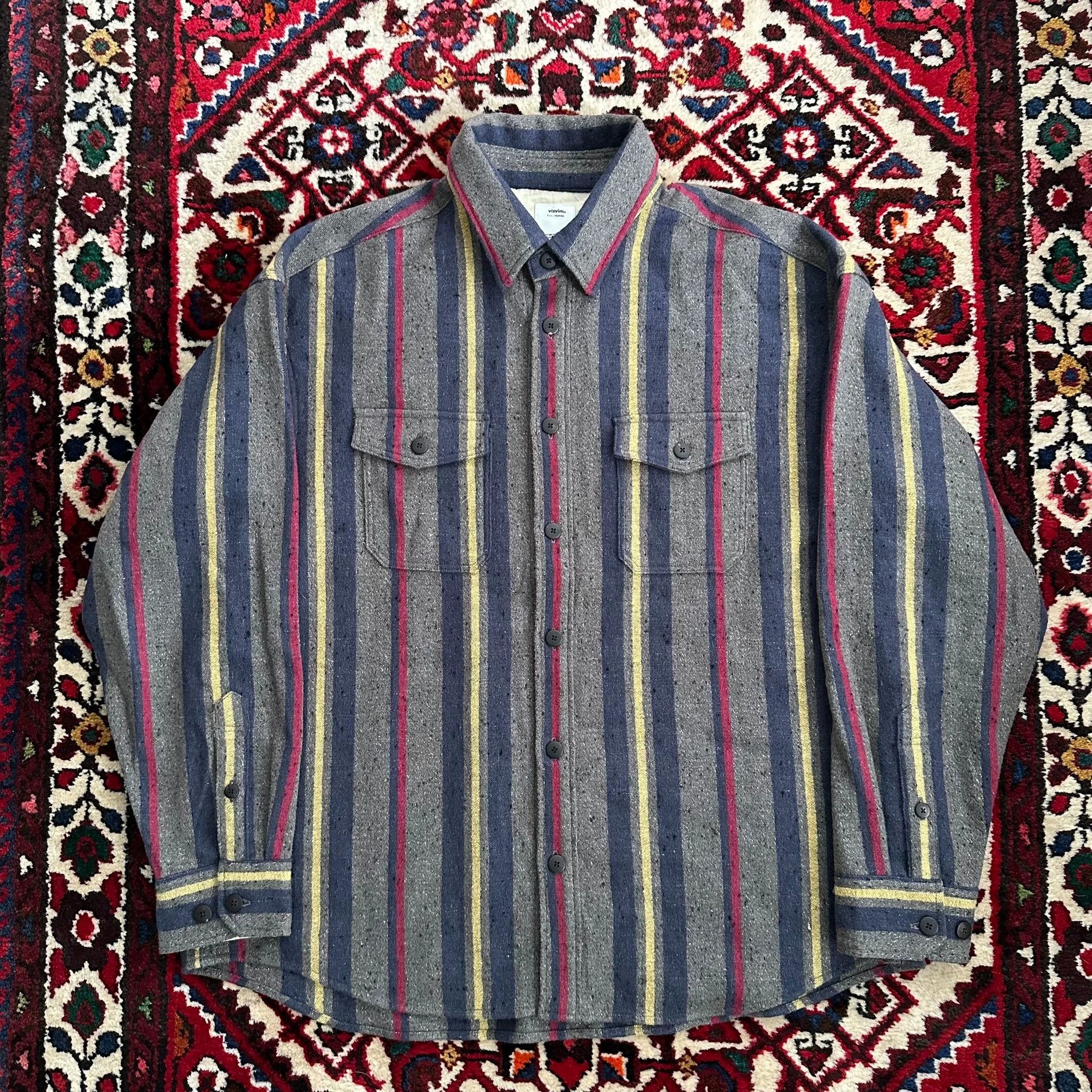 Visvim VISVIM 22AW LUMBER L/S MAYAN 3 Wool Stripe Shirt Size US L / EU 52-54 / 3 - 1 Thumbnail