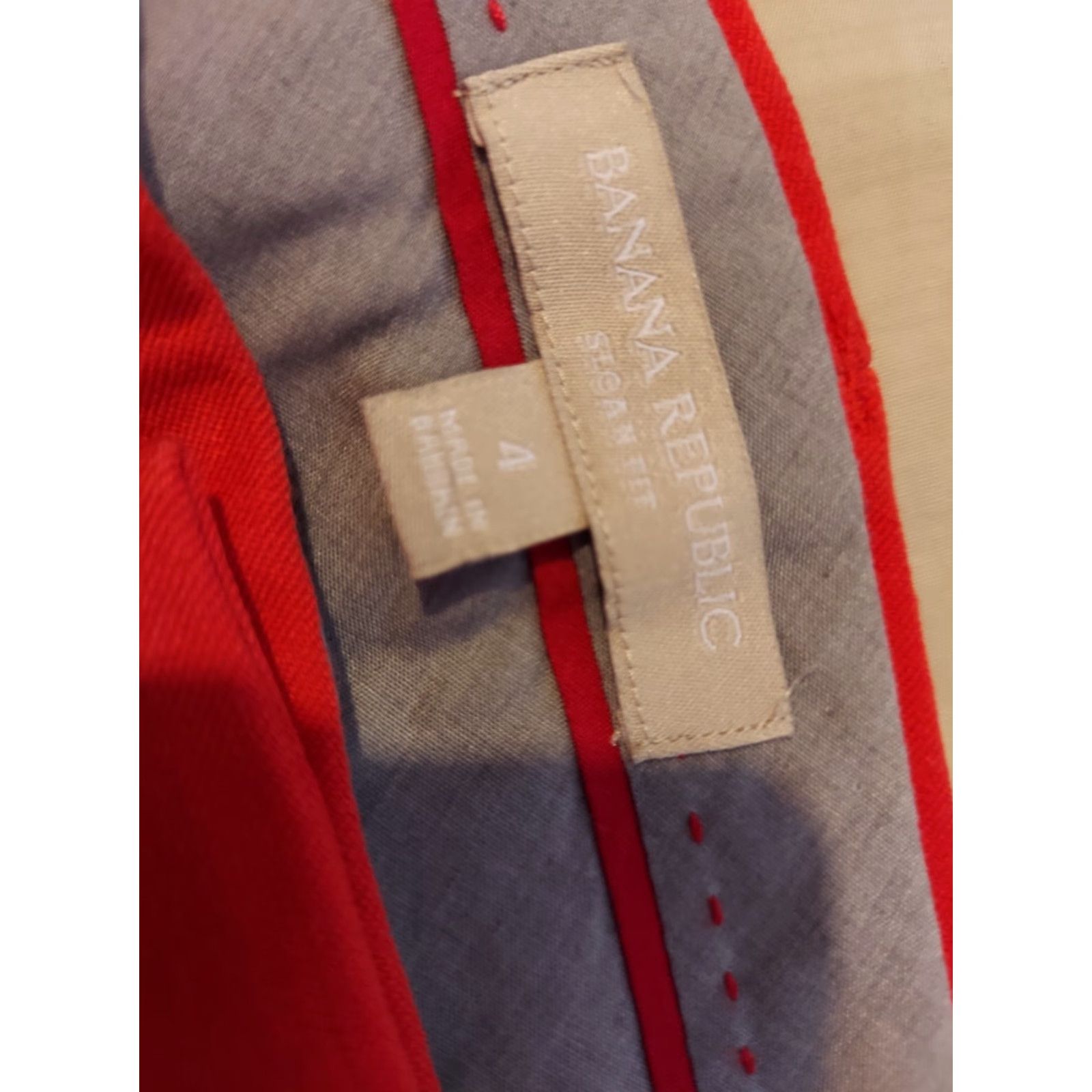 Banana Republic Banana Republic Dress Pants Womens 4 Red Cotton Chino Slacks Pants Dress Pants Red Womens Size 27" / US 4 / IT 40 - 6 Thumbnail