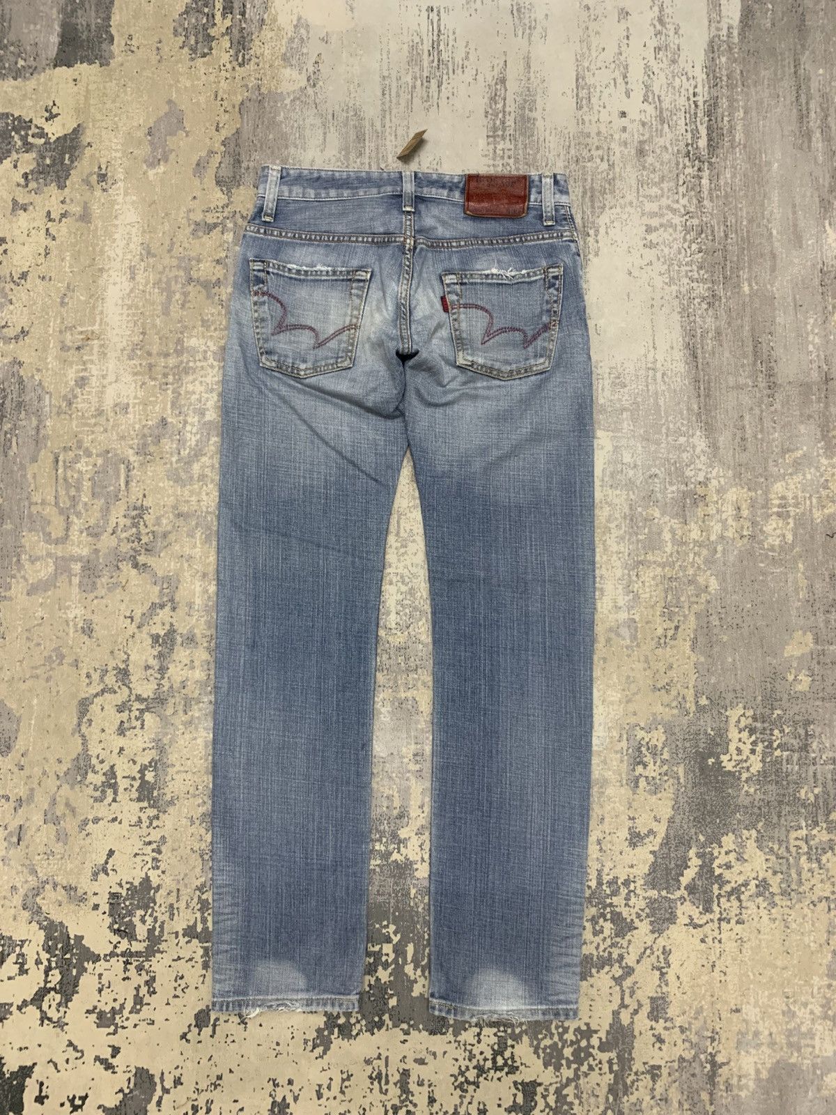 Japanese Brand Edwin blue trip 503 Slim Fit Distressed Jeans Size US 31 - 6 Thumbnail