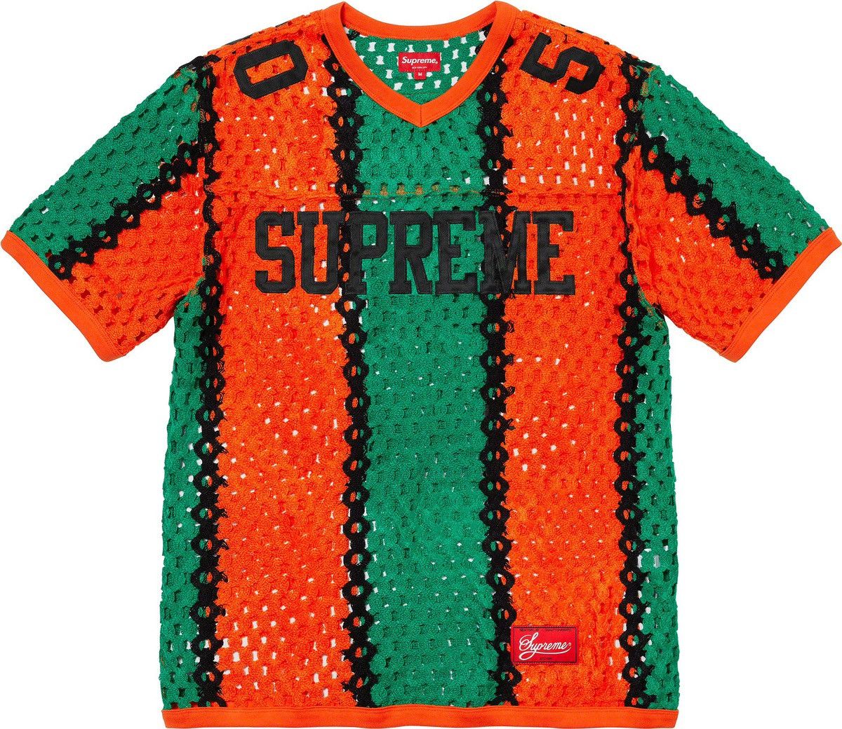 Image of Supreme Crochet Football Jersey in Orange, Men's (Size XL)