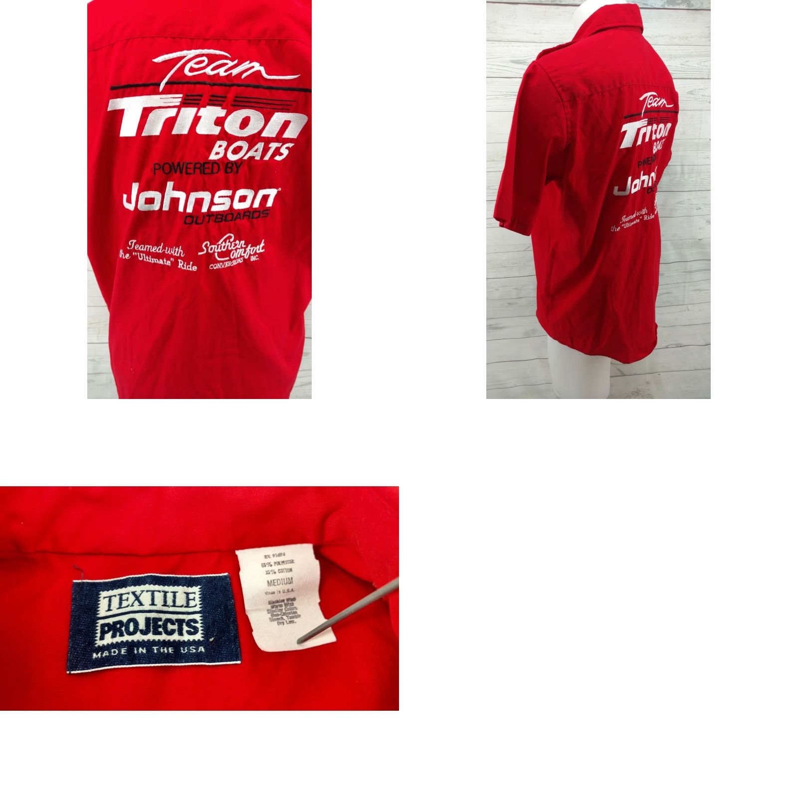 Vintage Red Size Medium Button Fishing Shirt Team SCAT Robin Howell Triton Boats Mens Size US M / EU 48-50 / 2 - 8 Thumbnail