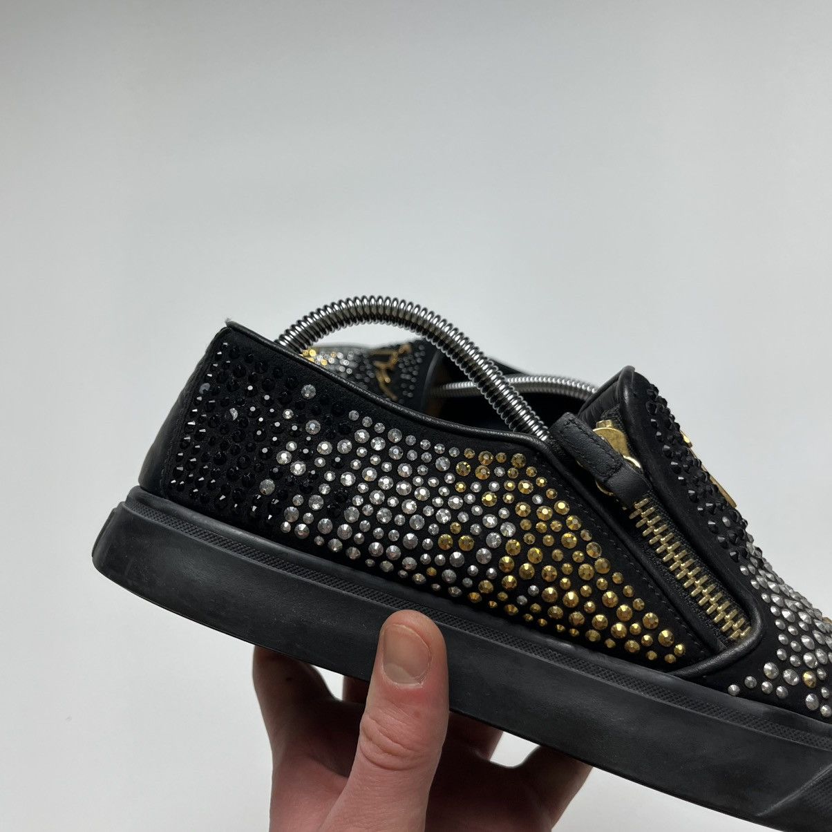 Giuseppe Zanotti Giuseppe Zanotti Suede Embellished Eve Slip-On Sneakers Size US 9 / IT 39 - 10 Thumbnail