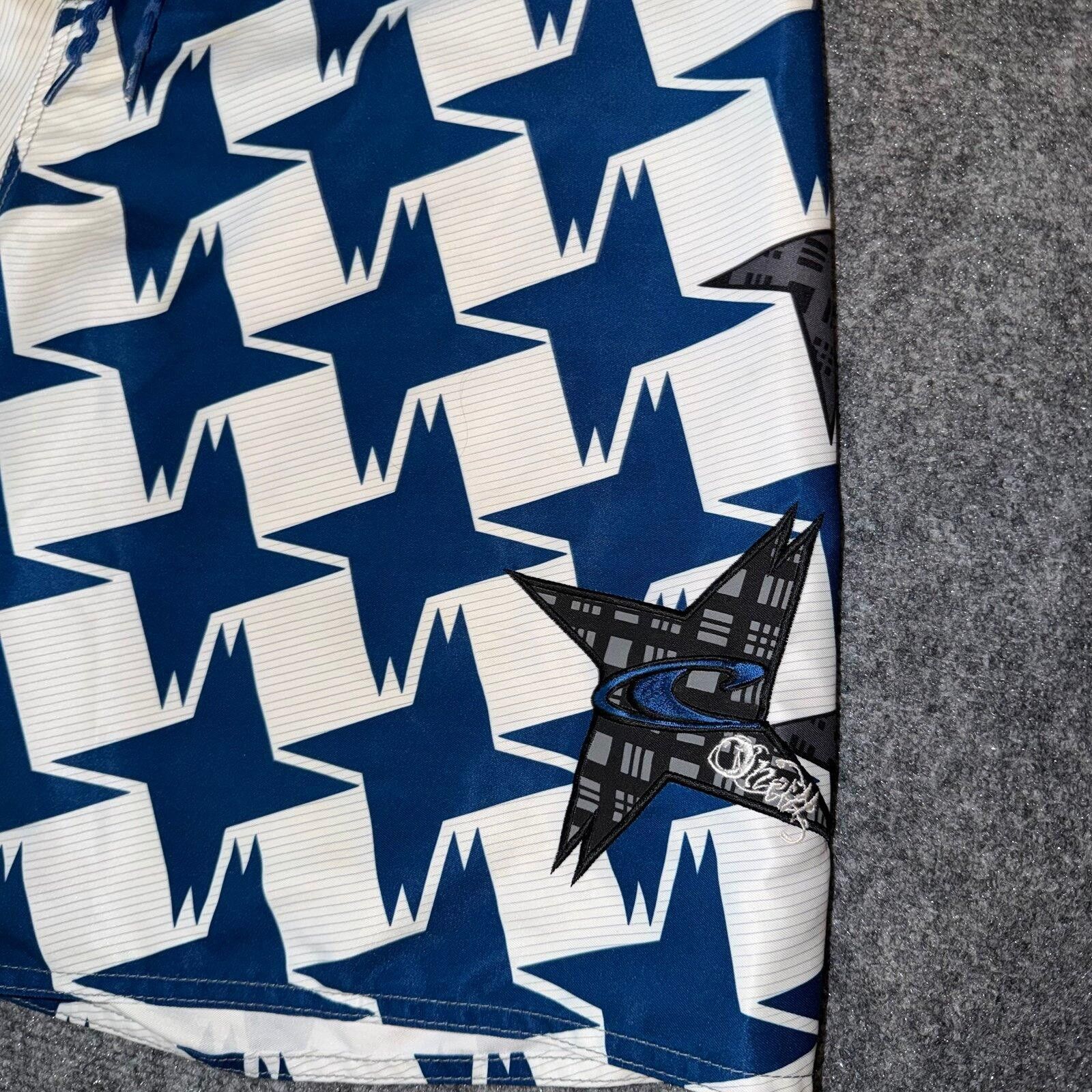 O'Neill O’Neill Blue Stars Lopez Freak Surf Board Shorts Mens XL Vtg Size US 36 / EU 52 - 2 Thumbnail
