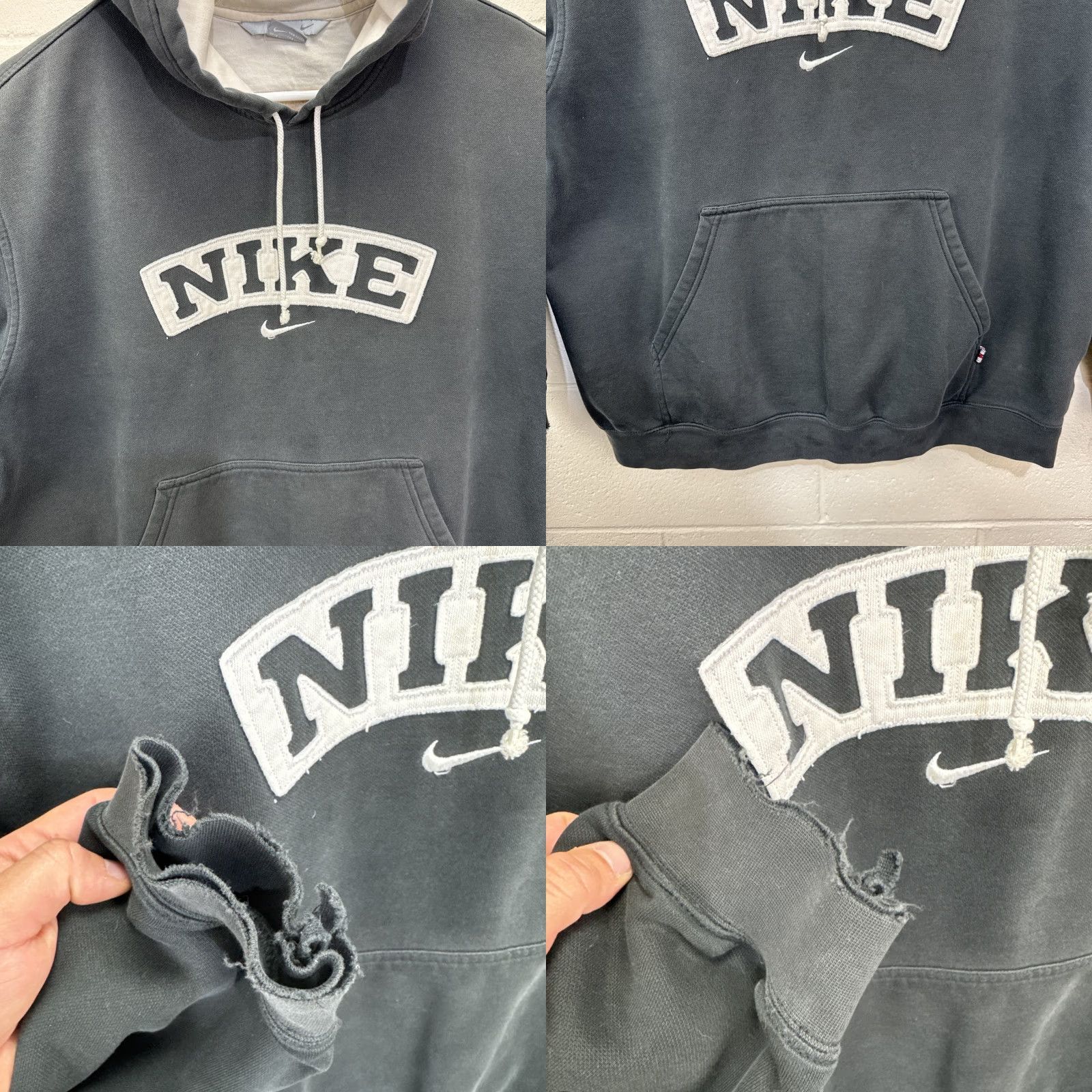 Nike VINTAGE Nike Sweatshirt Mens L Black Center Swoosh Hoodie Pullover Size US L / EU 52-54 / 3 - 8 Thumbnail
