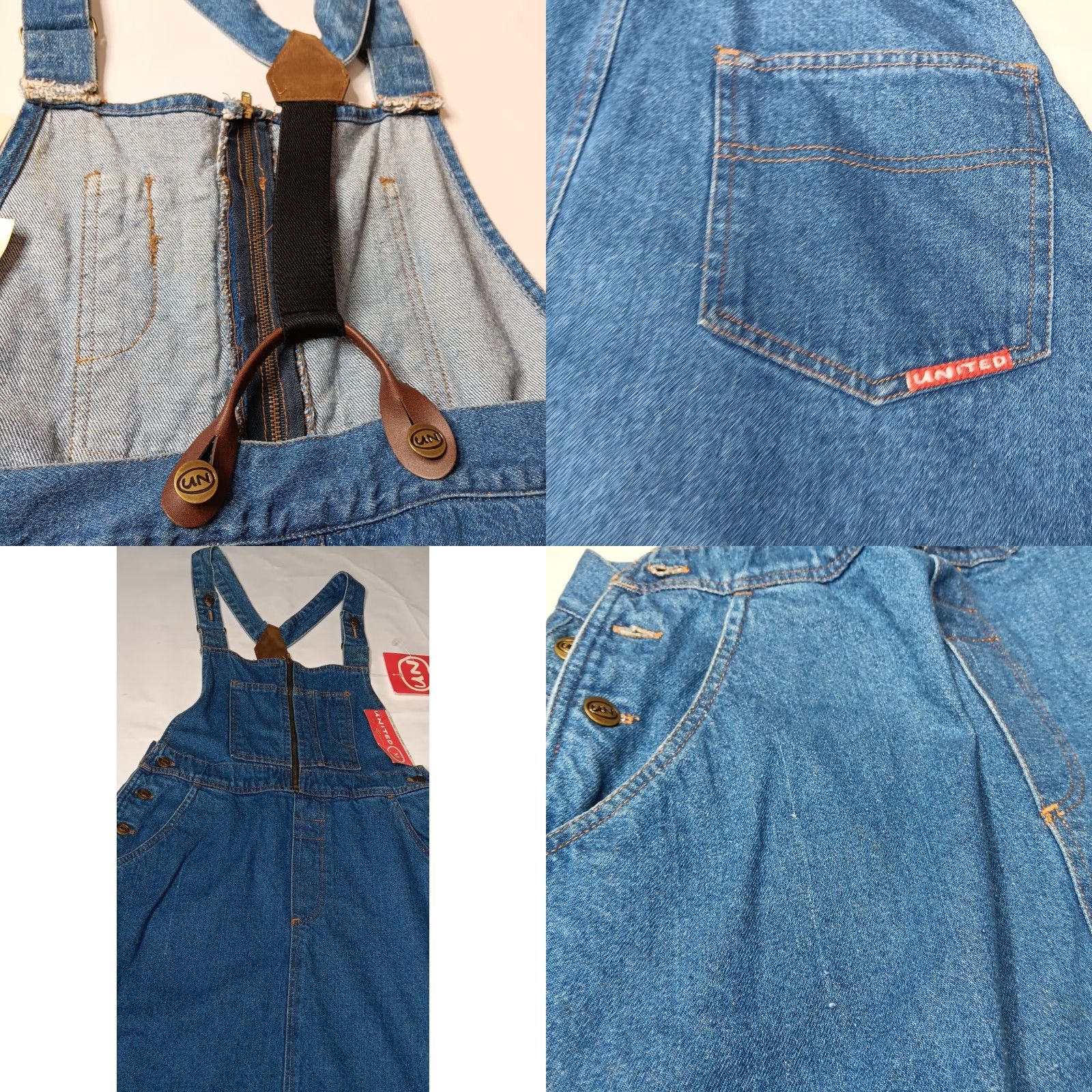 Vintage VINTAGE UN United Kalifornia HT Denim Overall Dress Medium Blue Sleeveless Casual 80's 90's Womens Size M / US 6-8 / IT 42-44 - 8 Thumbnail