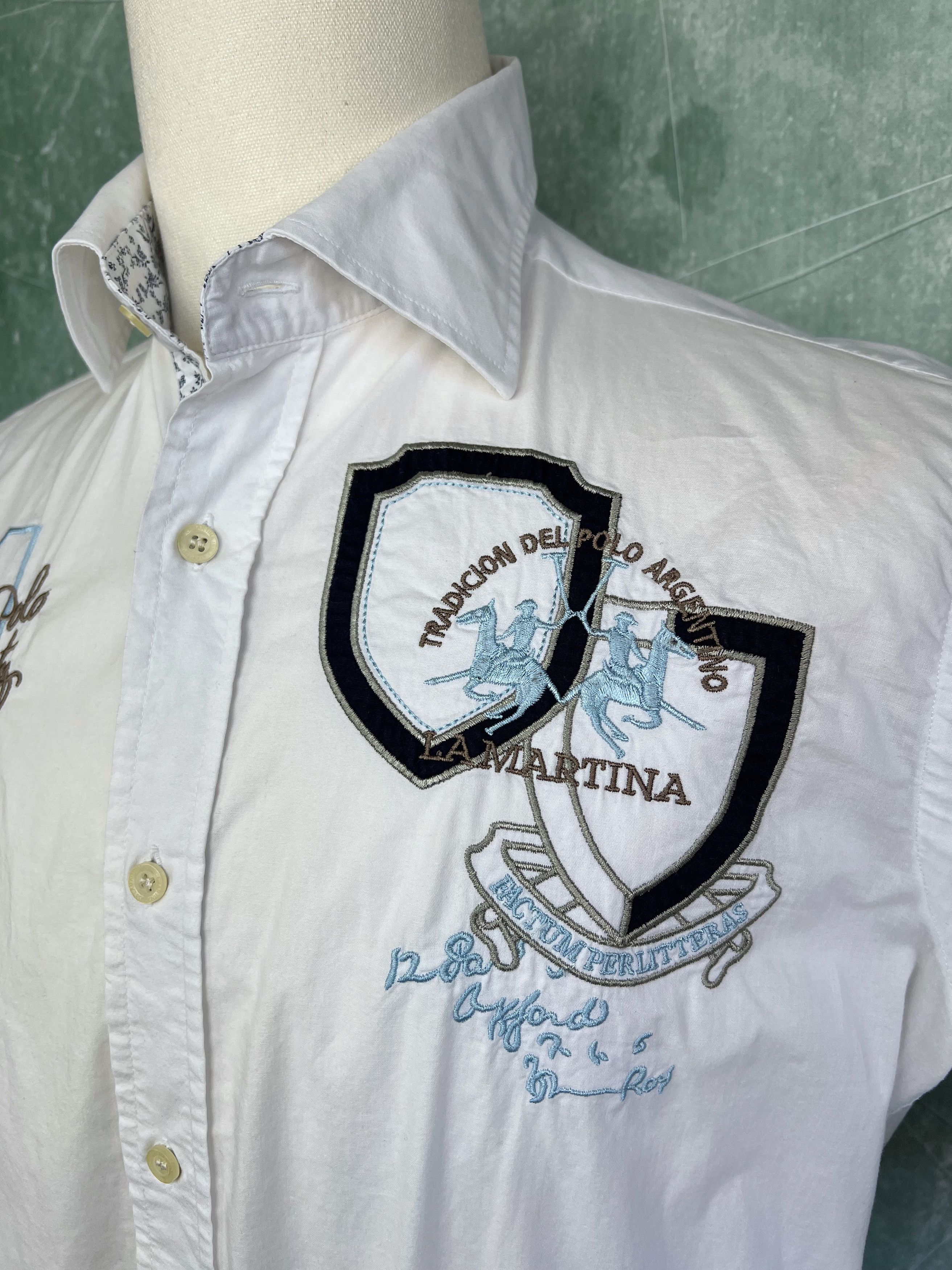 La Martina La Martina Polo Society Embroidered Shirt ButtonUp Argentina Size US M / EU 48-50 / 2 - 4 Thumbnail