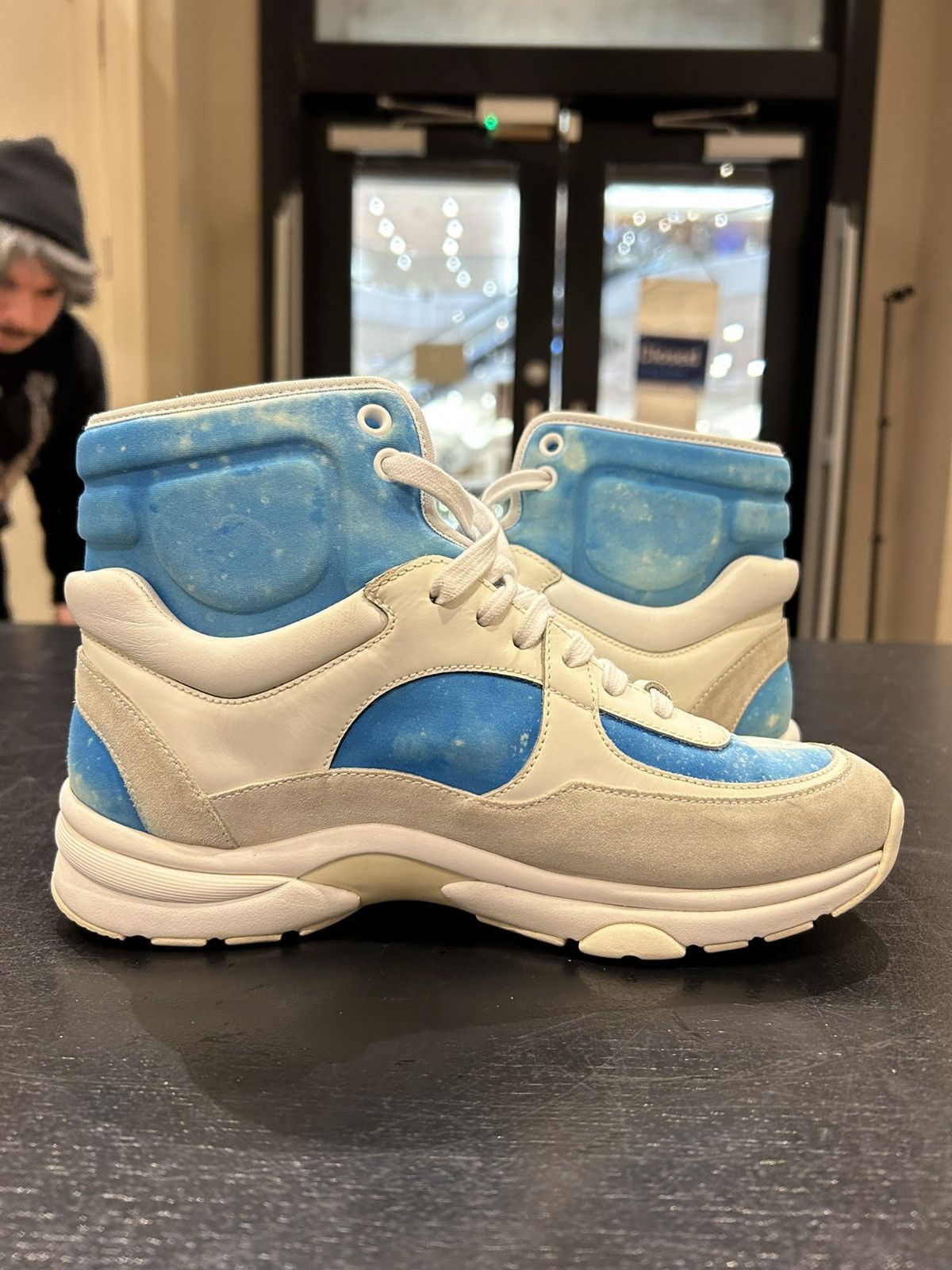 Chanel Chanel Trainer High Top - Blue/White Size US 7 / IT 37 - 4 Thumbnail