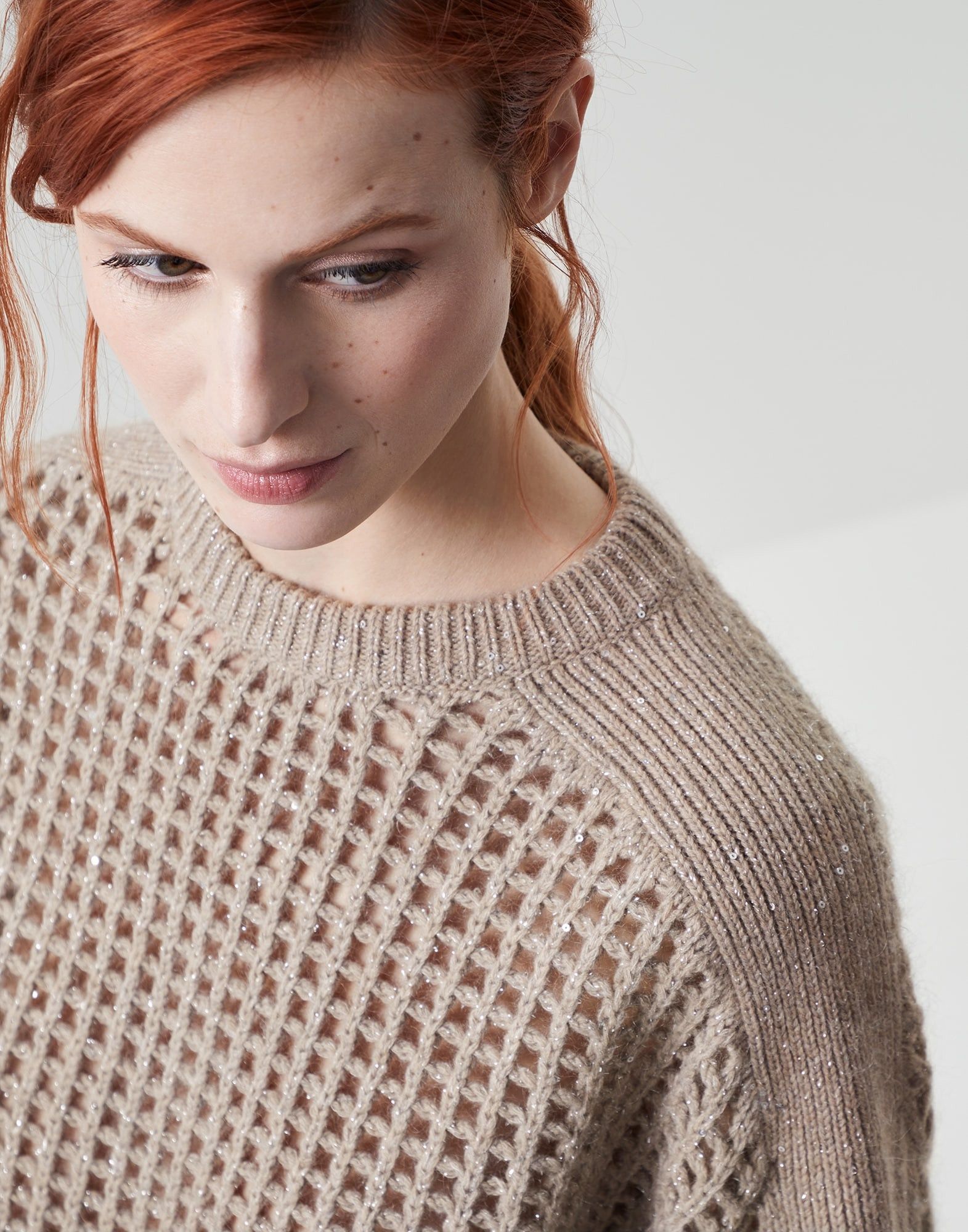 Brunello Cucinelli o1la1rc1a0325 Diamond Knitted Sweater in Khaki Size XL / US 12-14 / IT 48-50 - 5 Thumbnail