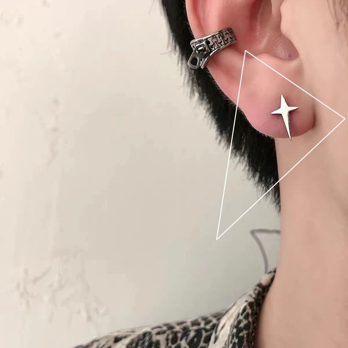 Jewelry North Star New Trend Earrings One Pairs Chrome Jewelry Size ONE SIZE - 6 Thumbnail