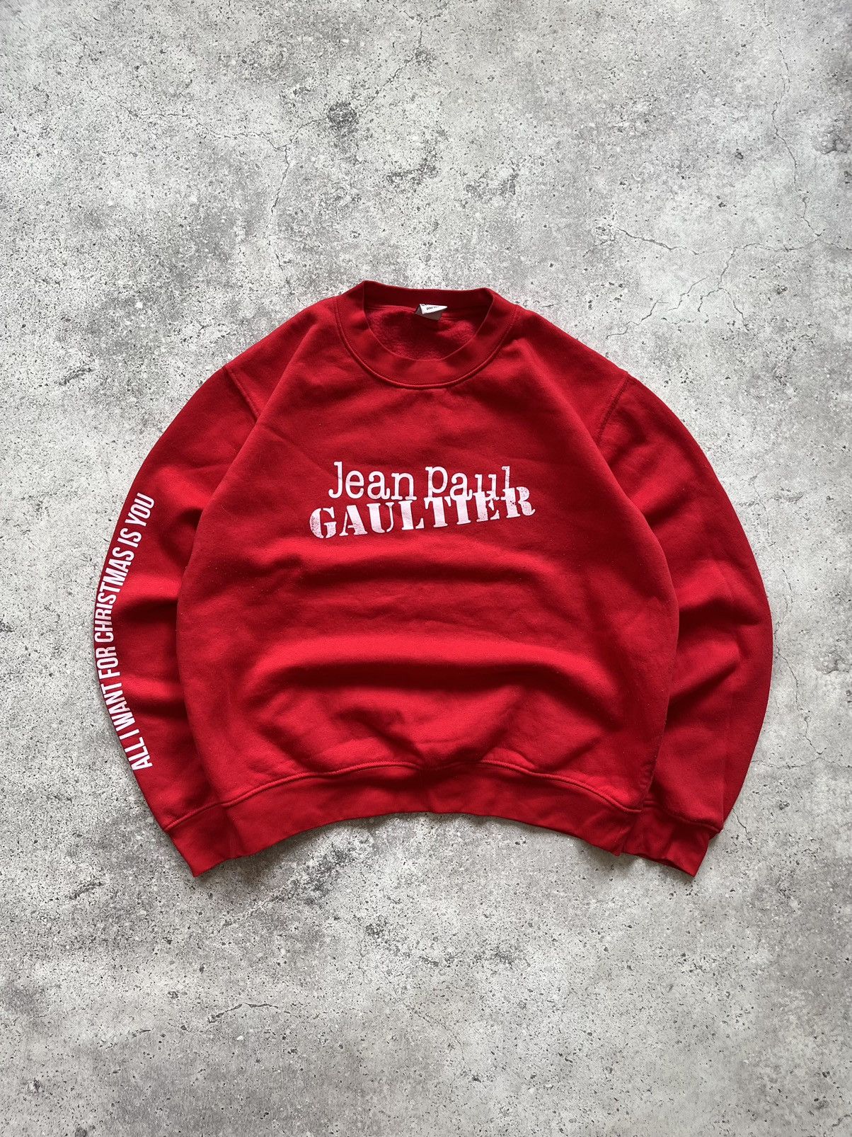Rare Jean Paul Gaultier Spellout Logo Christmas Sweatshirt