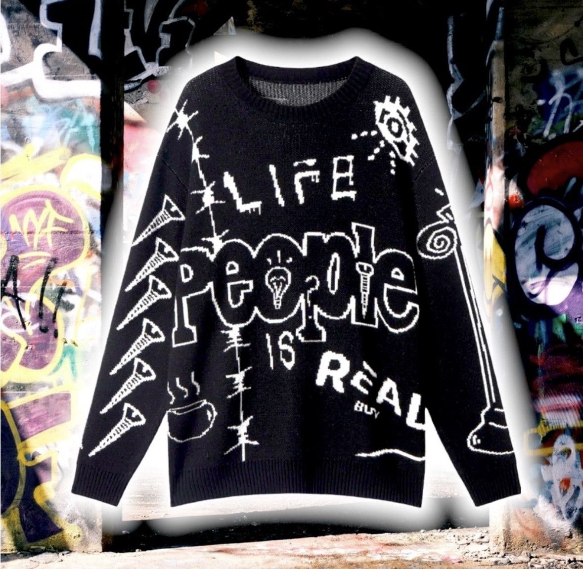 Other 🆕 LiFe iS JuMPeR SWeaTer 🧶 🪡 TRouBLe 😈 ANDReW ❌ The ReaL BuY Size US M / EU 48-50 / 2 - 1 Thumbnail