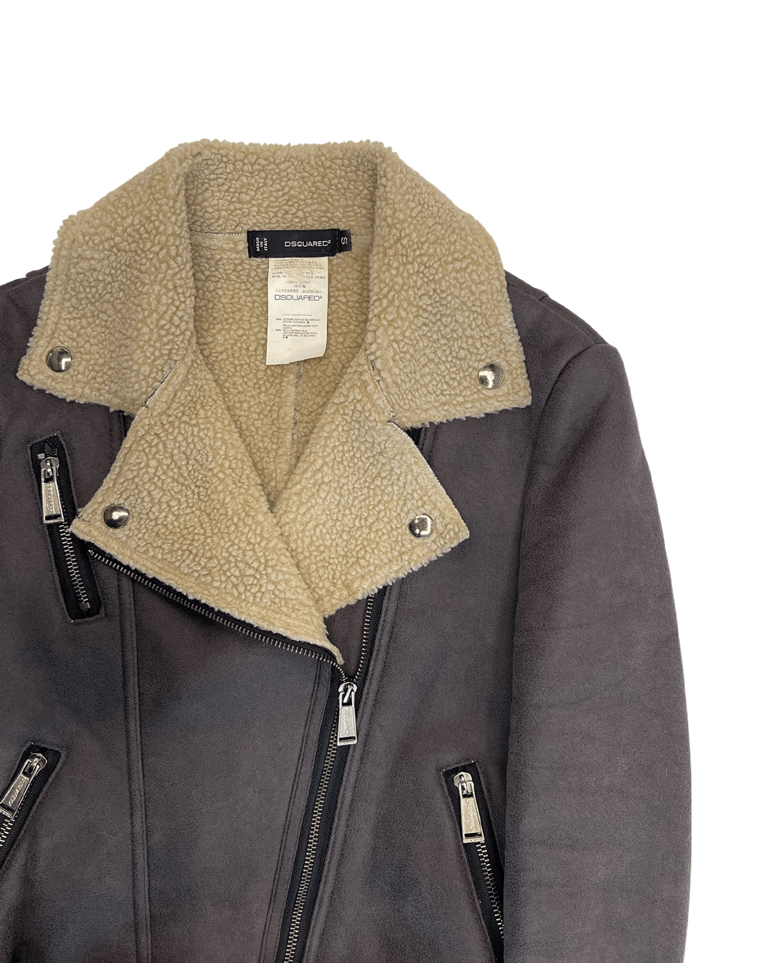 Dsquared2 Dsquared2 AW09 Bovine Calf Leather Shearling Rider Jacket Size S / US 4 / IT 40 - 7 Thumbnail