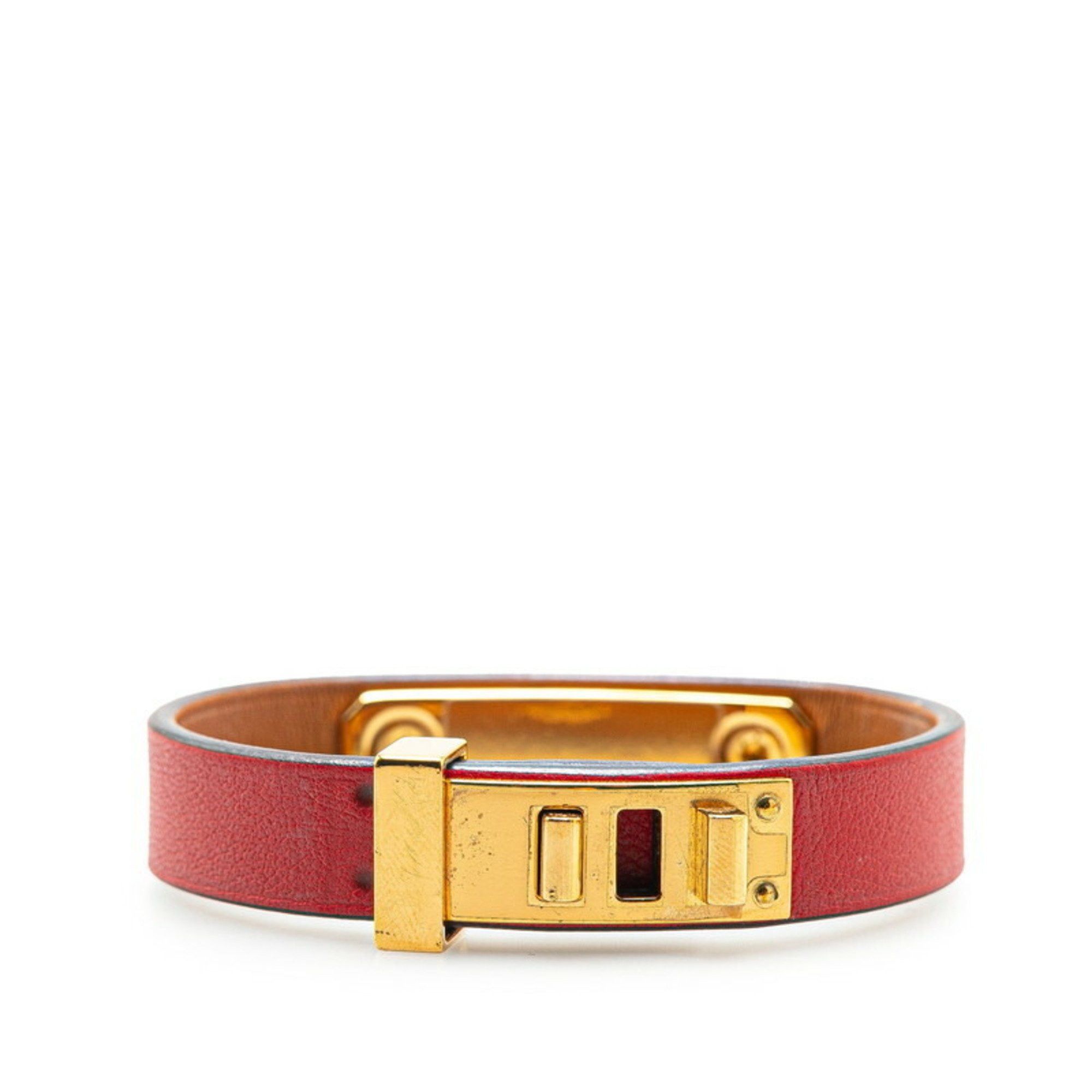 Hermes Hermes Asdukur T2 Bracelet Red Swift Plated Women's HERMES Size ONE SIZE - 1 Thumbnail