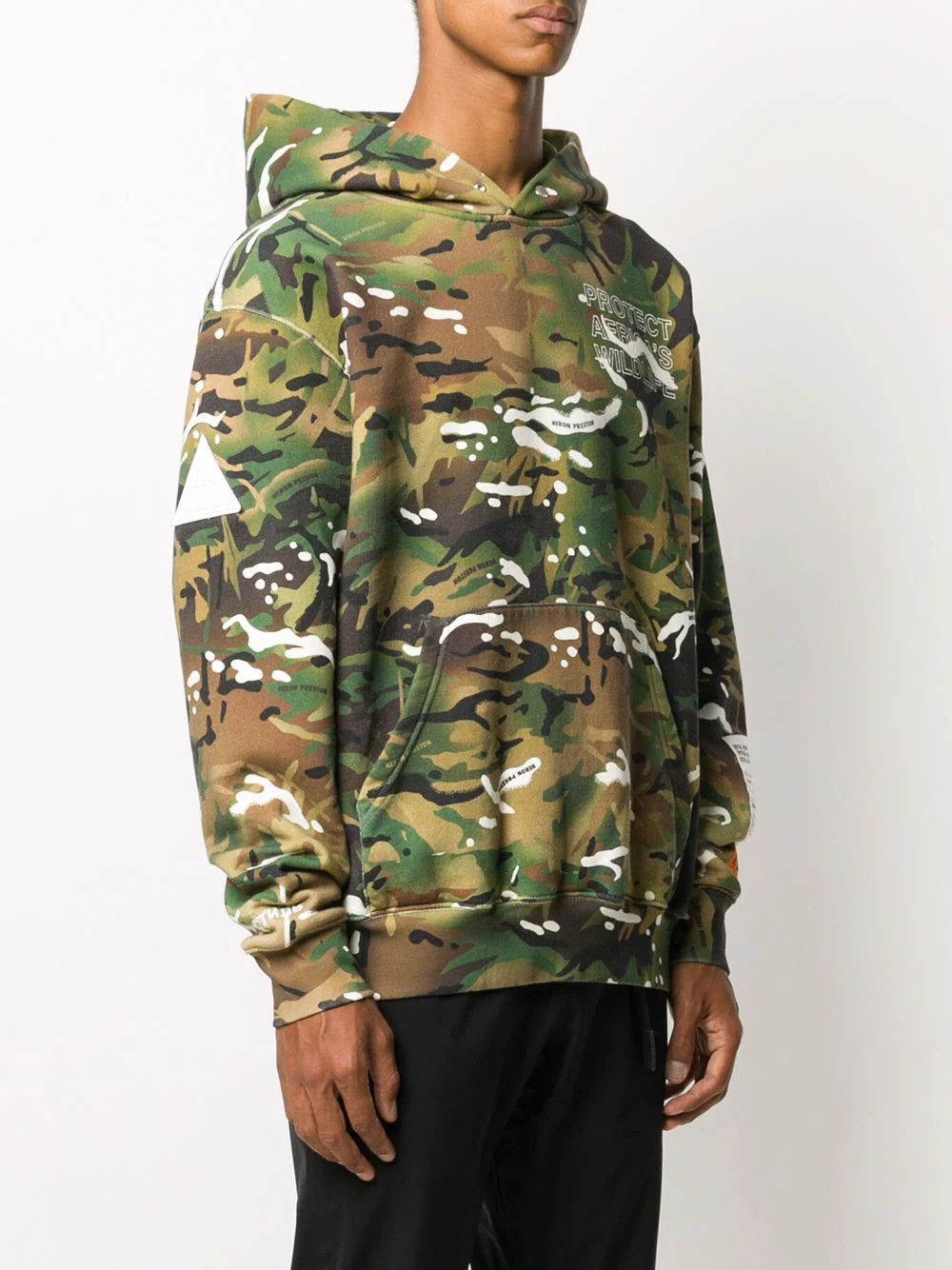 image of Heron Preston Camouflage Lion Hoodie, Men's (Size Small)