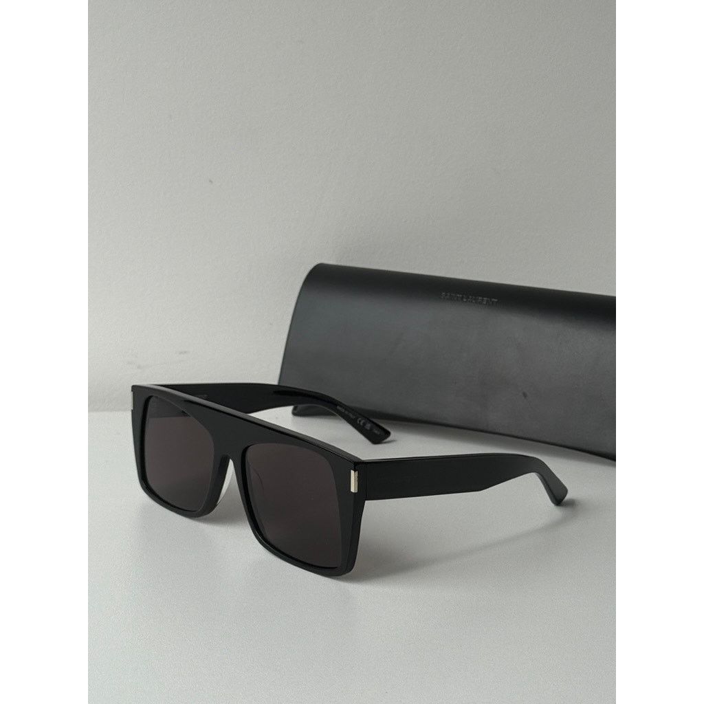 Saint Laurent Paris NEW Saint Laurent SL651 Vitti Oversized Sunglasses in Black Size ONE SIZE - 6 Thumbnail