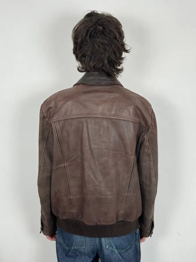 Dolce & Gabbana 2000s Dolce & Gabbana Buffalo Brown Aviator Leather Jacket Size US L / EU 52-54 / 3 - 3 Thumbnail