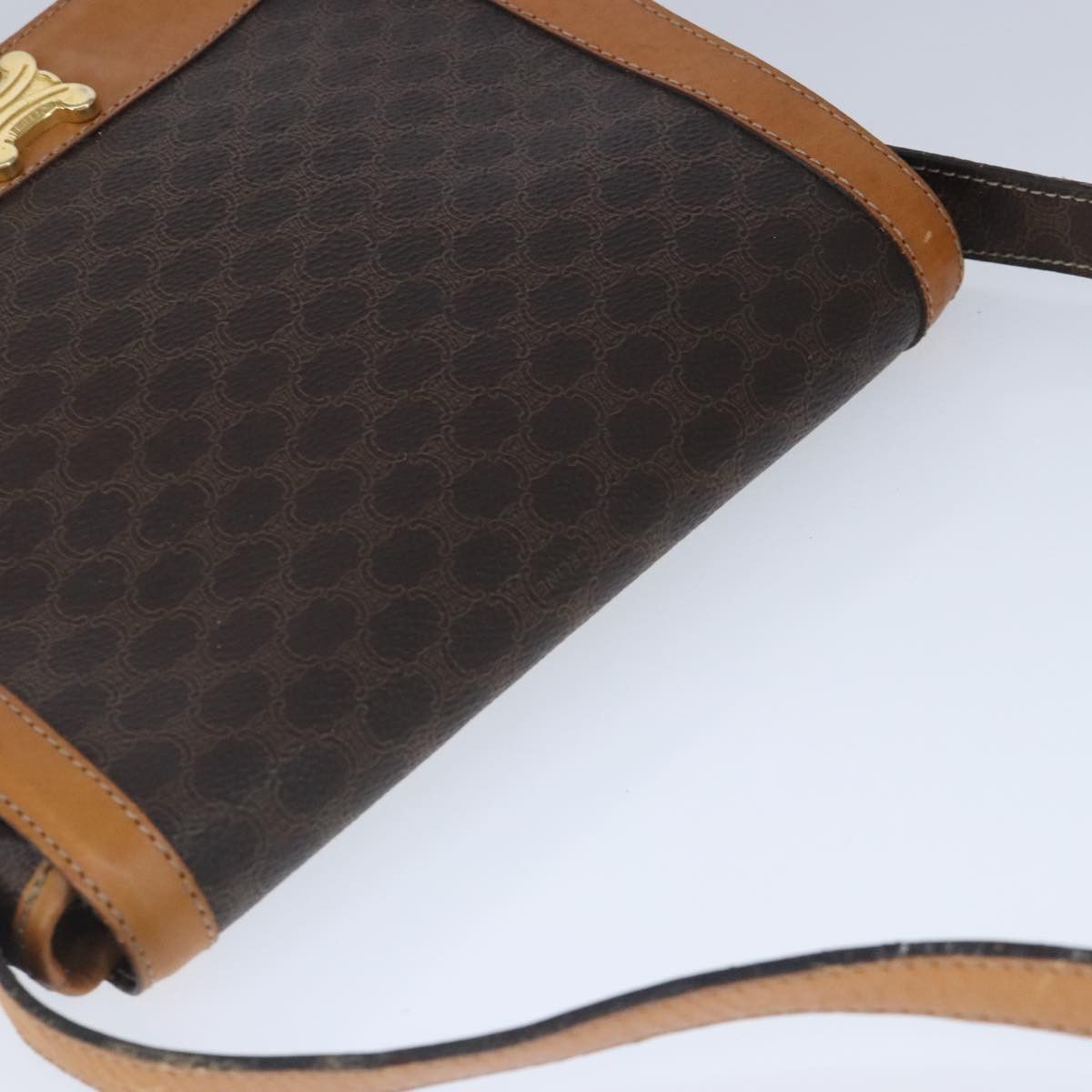 Celine CELINE Macadam Canvas Shoulder Bag Pvc Leather Brown Gold Size ONE SIZE - 6 Thumbnail