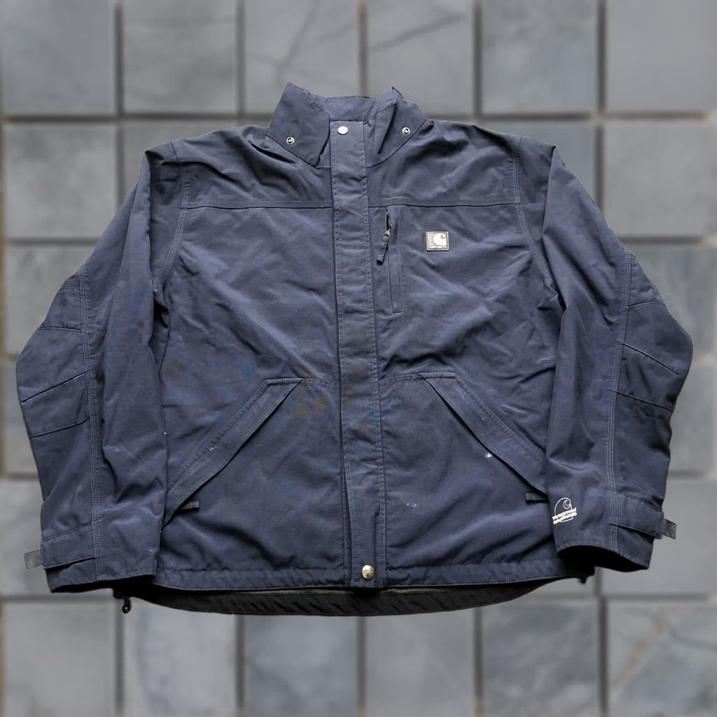 Carhartt Carhartt Jacket Mens Medium Blue Nylon Waterproof Lined Full Zip Workwear J162 Size US M / EU 48-50 / 2 - 1 Thumbnail