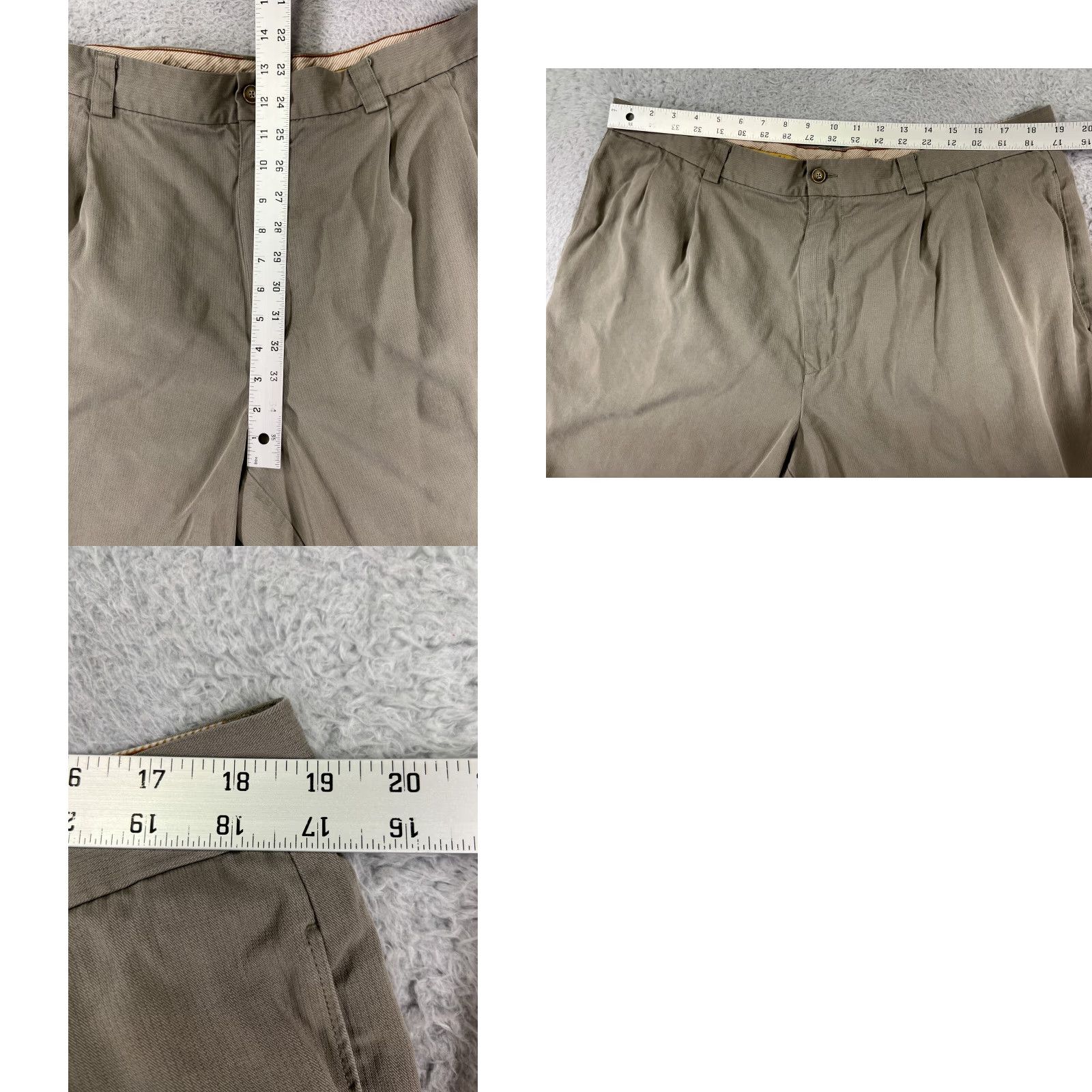 Tommy Bahama Tommy Bahama Shorts Men 40 Beige Bermuda Silk Pleated Beach Resort Vacation Chino Casual Pockets Logo 100% Silk Vintage No Size US 40 / EU 56 - 9 Thumbnail