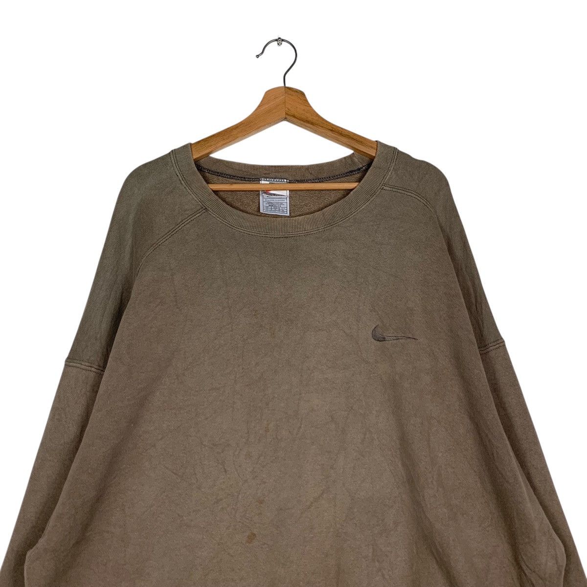 Nike NIKE Silver Tag Small Swoosh Logo Brown Sweatshirt #1517-C68 Size US XL / EU 56 / 4 - 2 Thumbnail