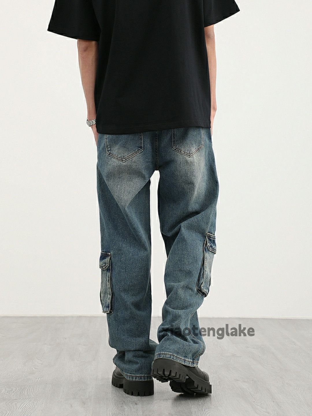 Jean × Vintage washed faded loose baggy skate hiphop cargo pants Size US 30 / EU 46 - 4 Thumbnail