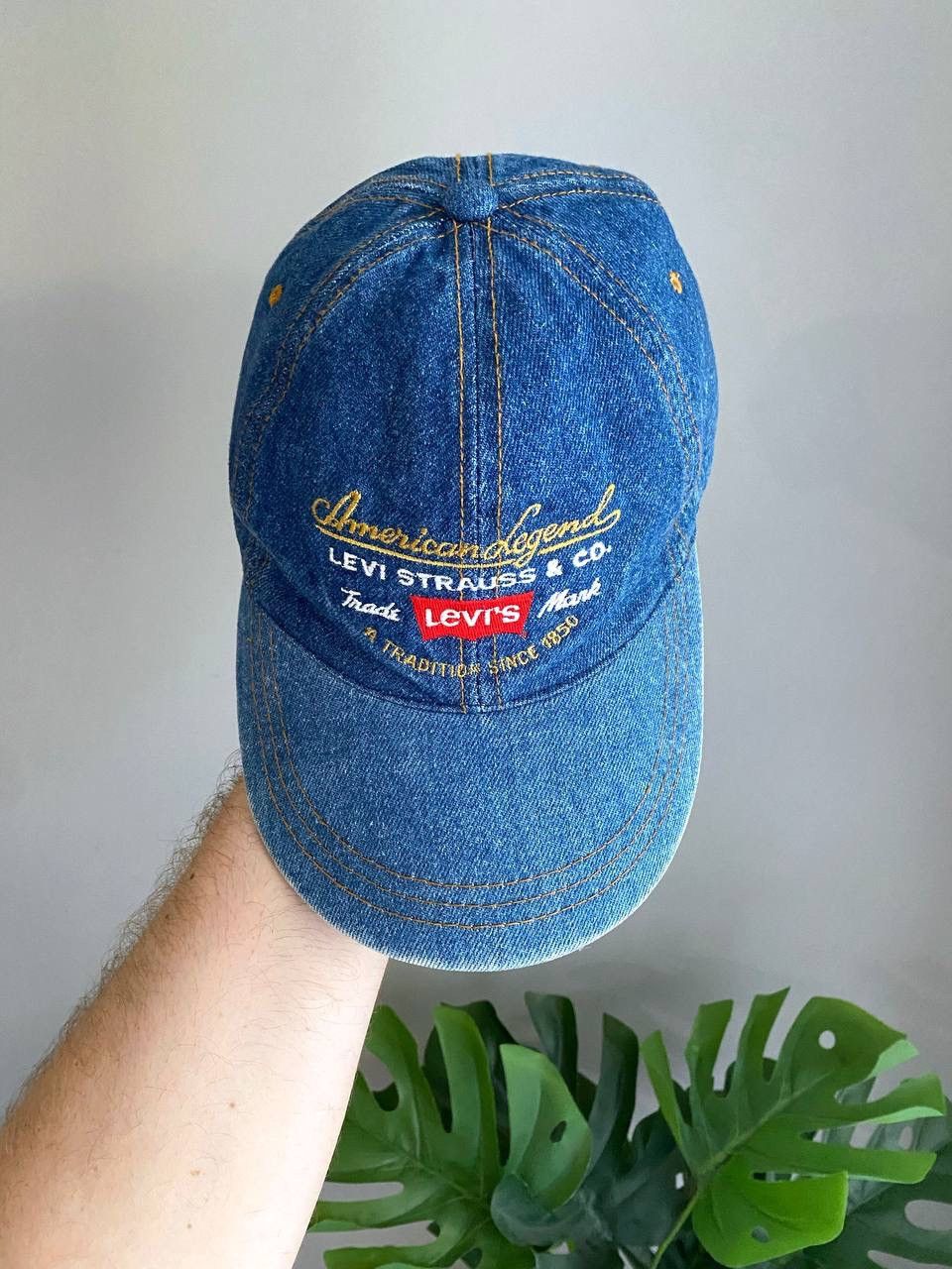 Levi's Vintage Clothing × Vintage Levi's 90s Vintage Denim Blue Cap "American Legend" Size ONE SIZE - 9 Thumbnail