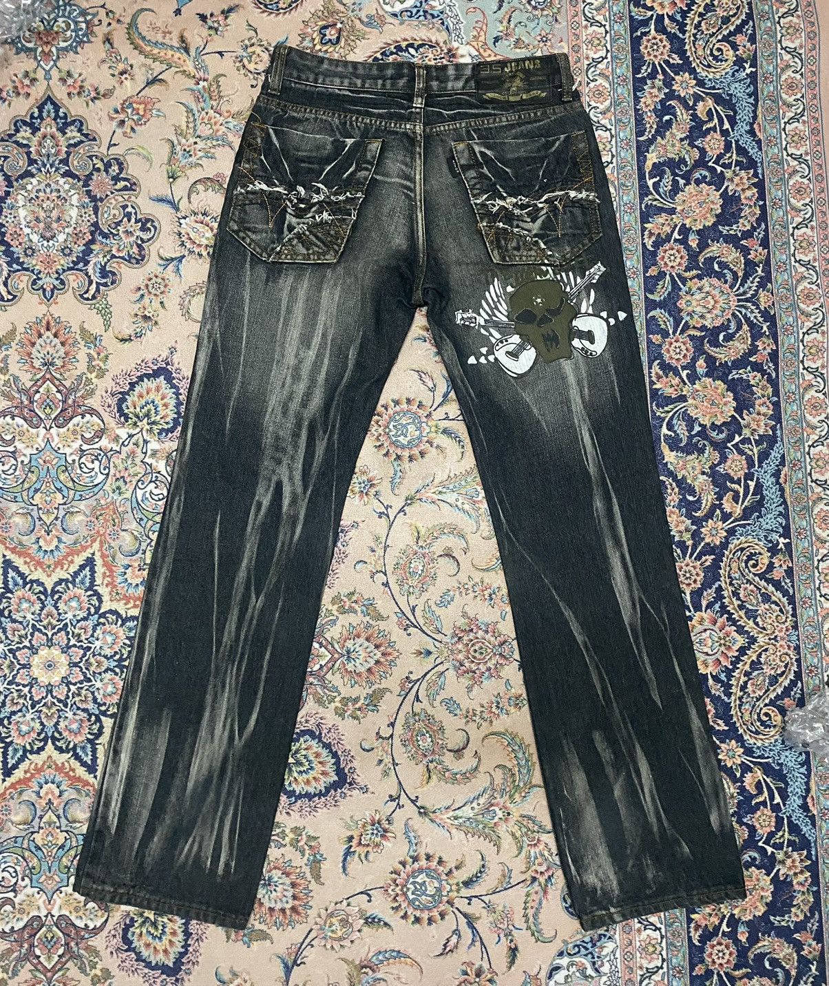 If Six Was Nine × JNCO Astom Denim Skull Lighting crazy design🚀 Size US 31 - 6 Thumbnail