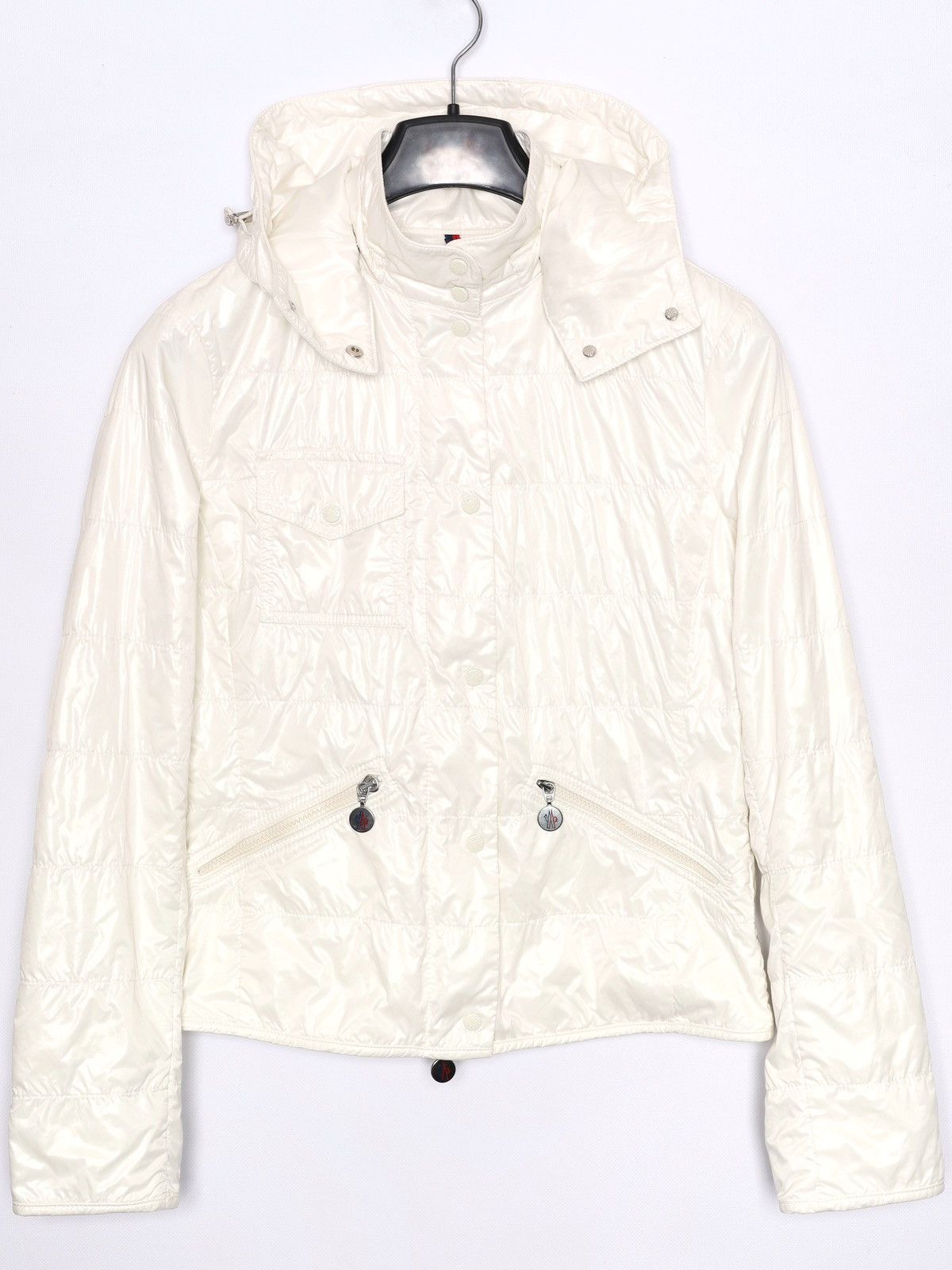 Moncler Moncler Vintage Cream White Nylon Jacket Hooded Size L / US 10 / IT 46 - 5 Thumbnail