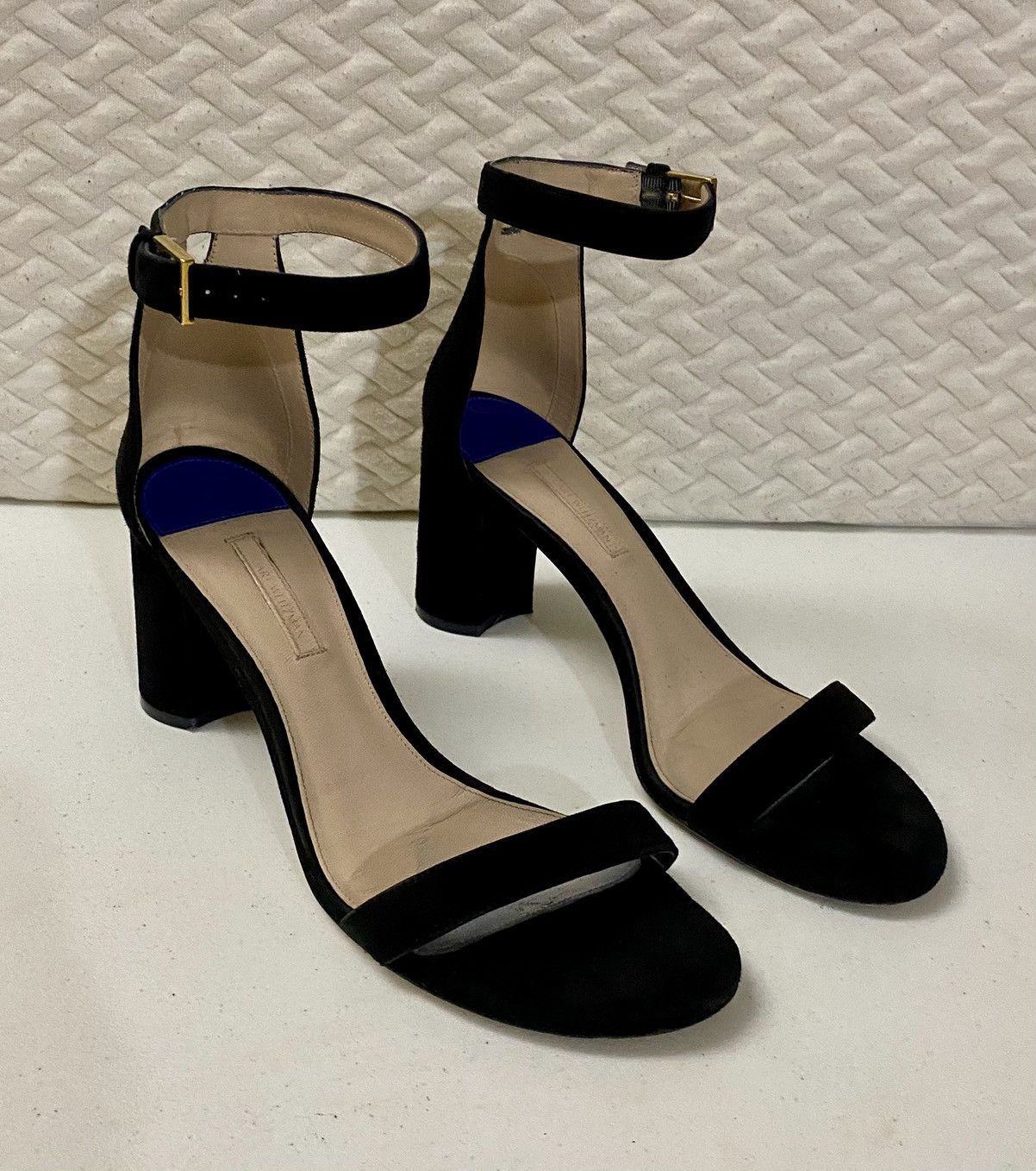 Stuart Weitzman Stuart Weitzman Black Suede 75LessNudist Sandals Heels 10 M Size US 10 / IT 40 - 1 Thumbnail