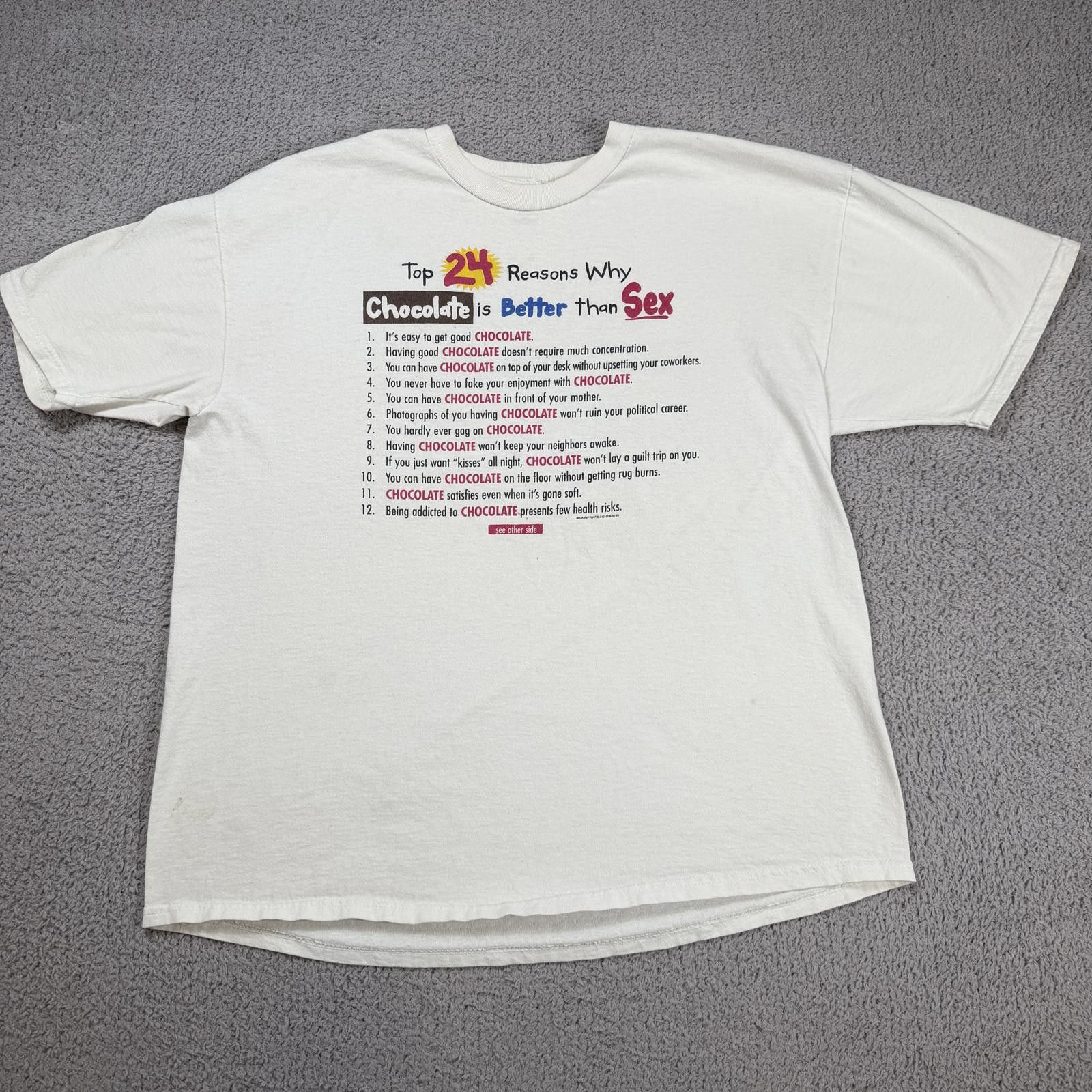 Delta Vintage Chocolate Is Better Than Sex Funny T Shirt Adult XL Size US XL / EU 56 / 4 - 1 Thumbnail